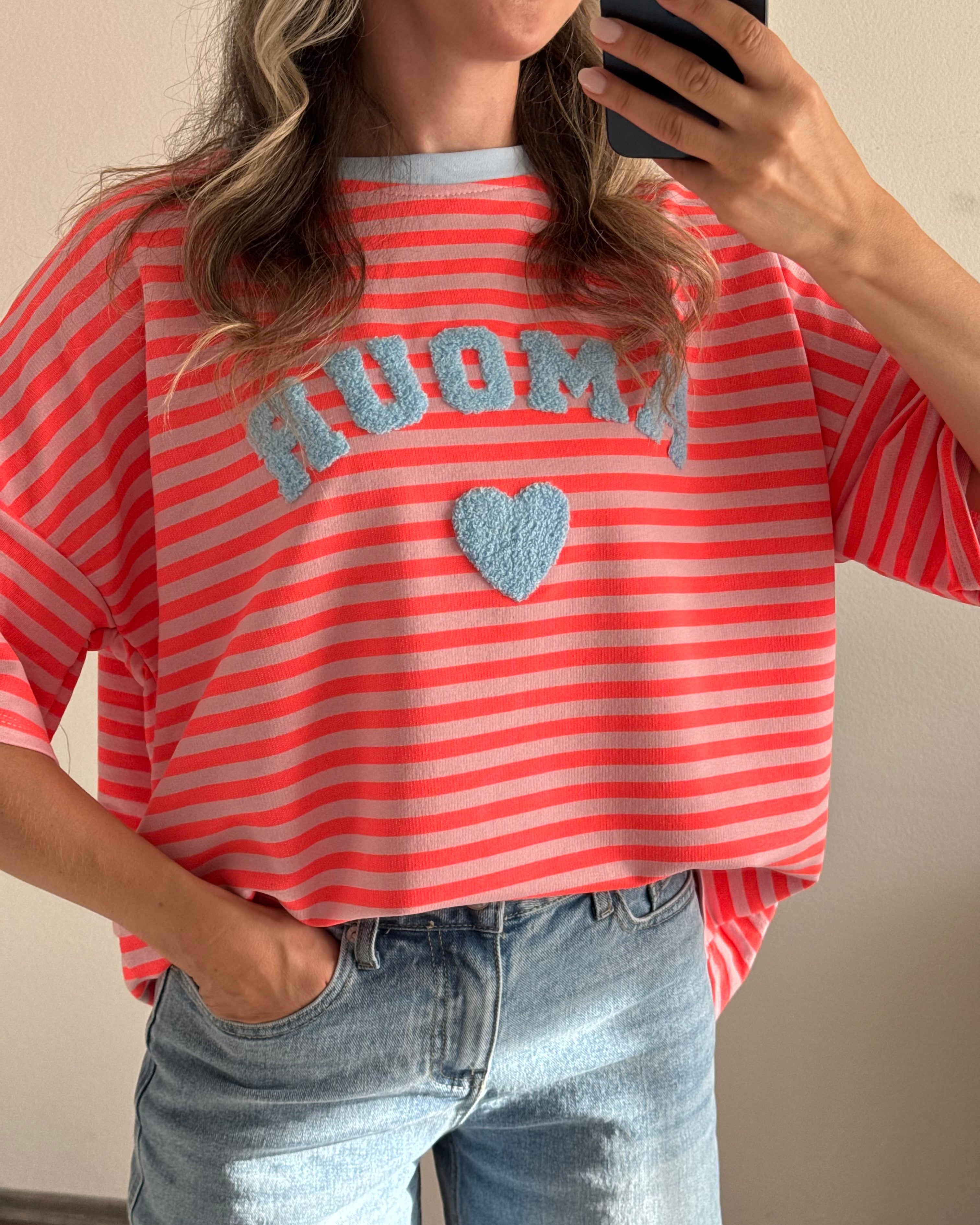 Shirt Amour Teddy Korallrot