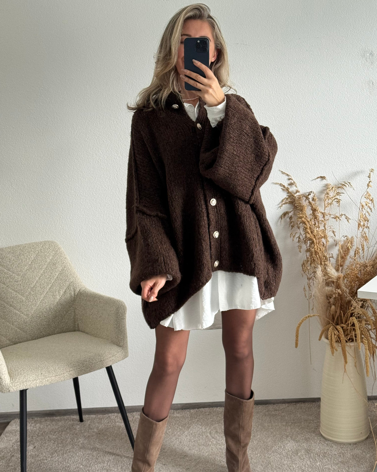 Strickjacke Elly Braun