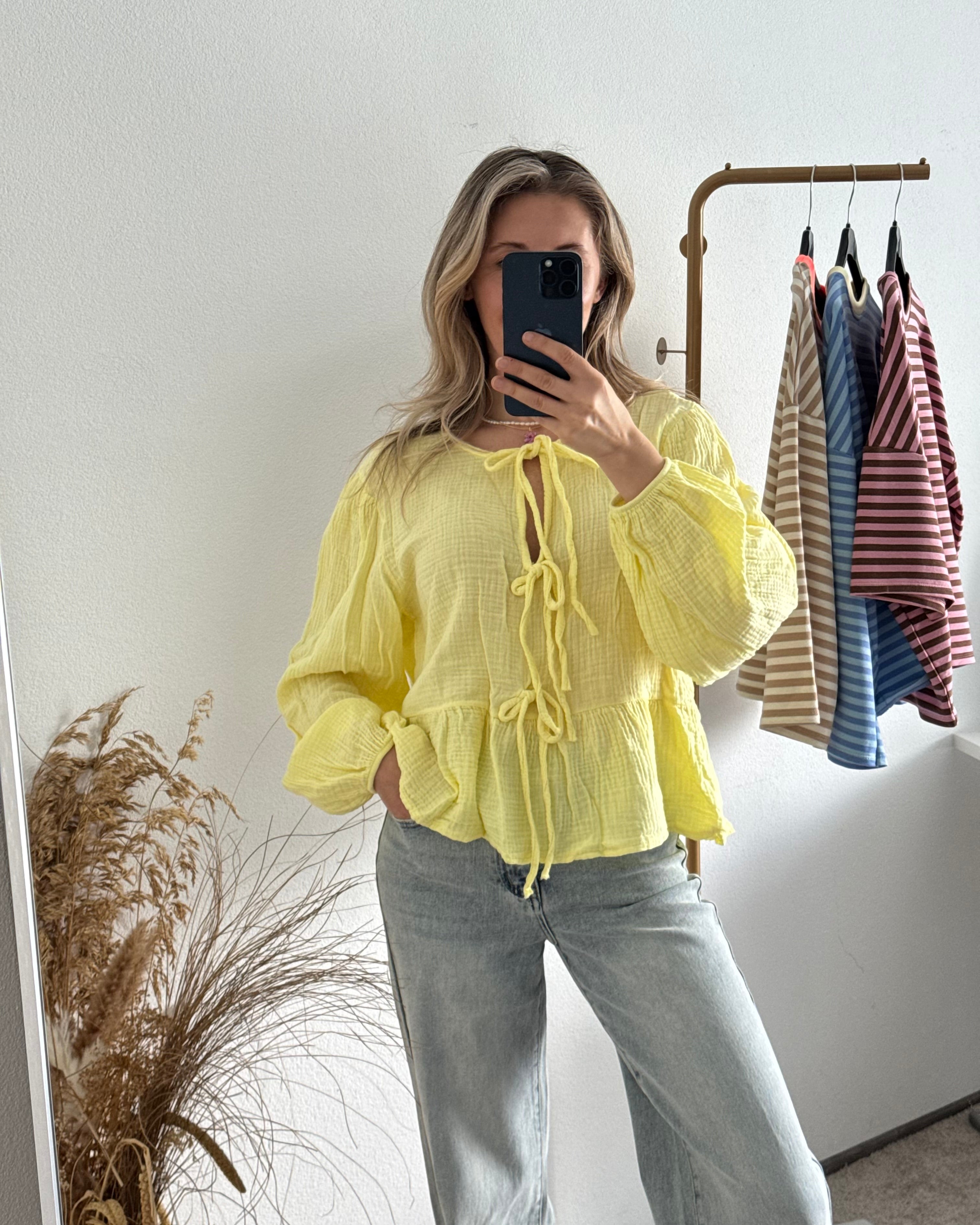 Musselinbluse Melly Pastellgelb