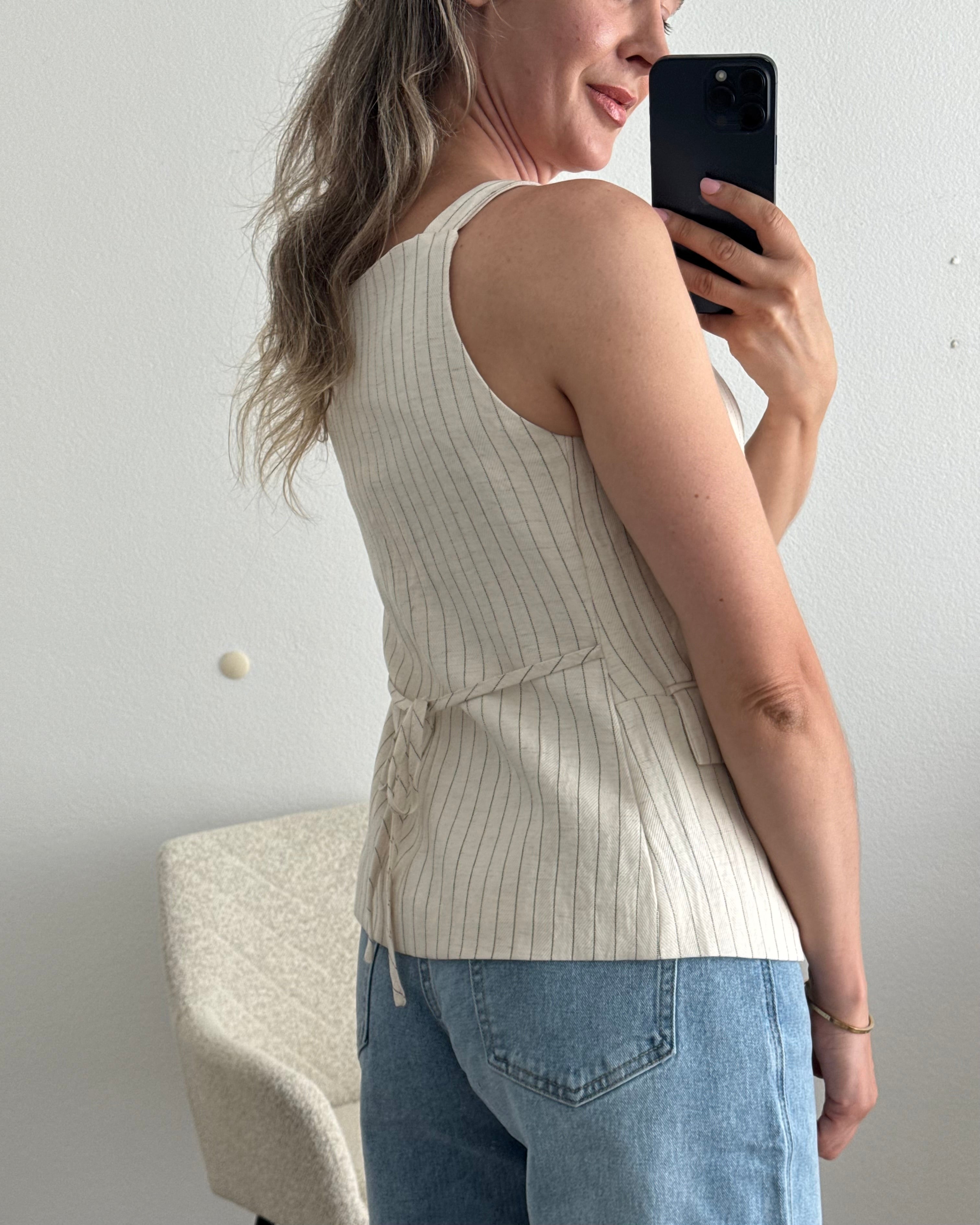 Weste pinstripes beige