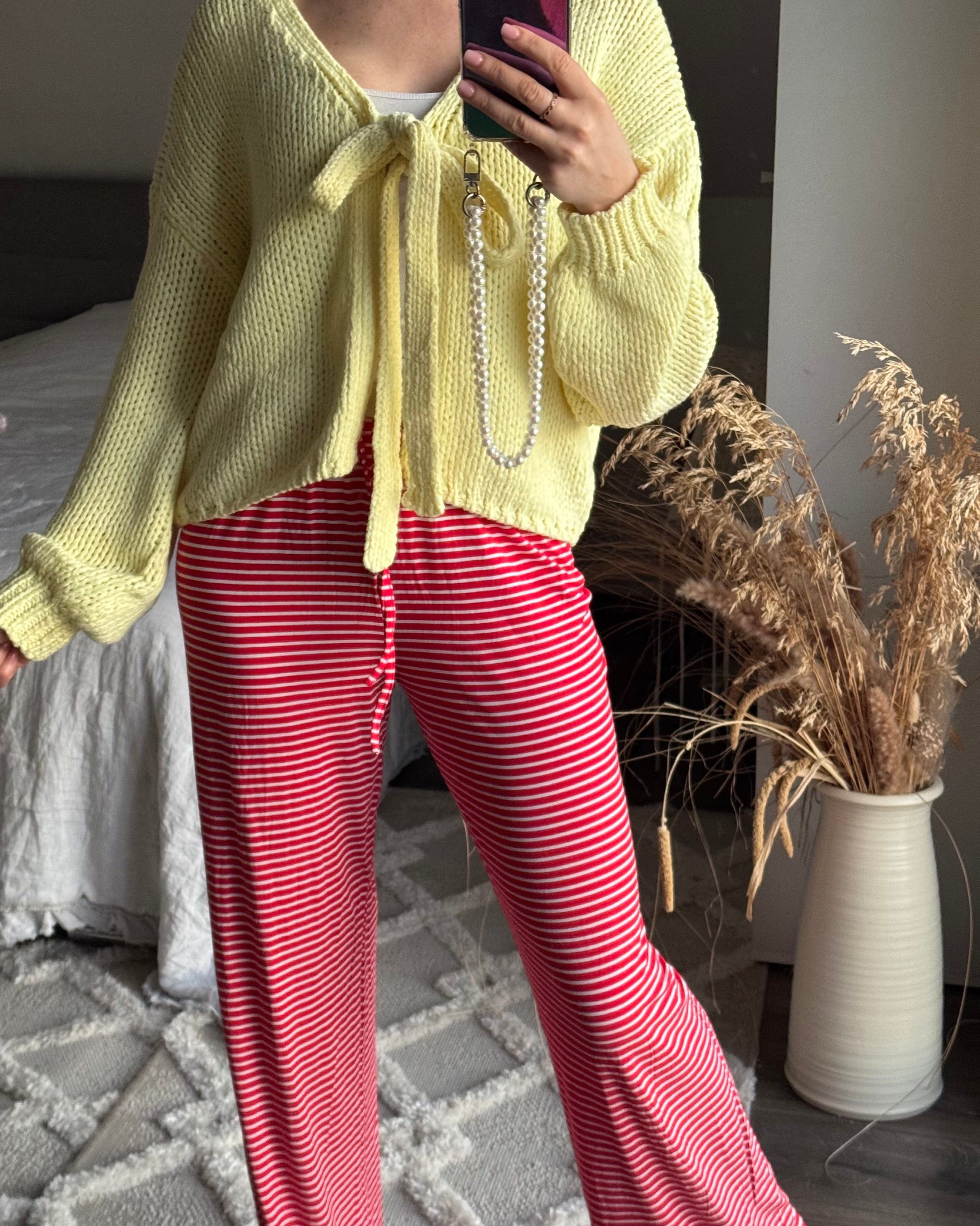 Lockere Hose Stripes rot