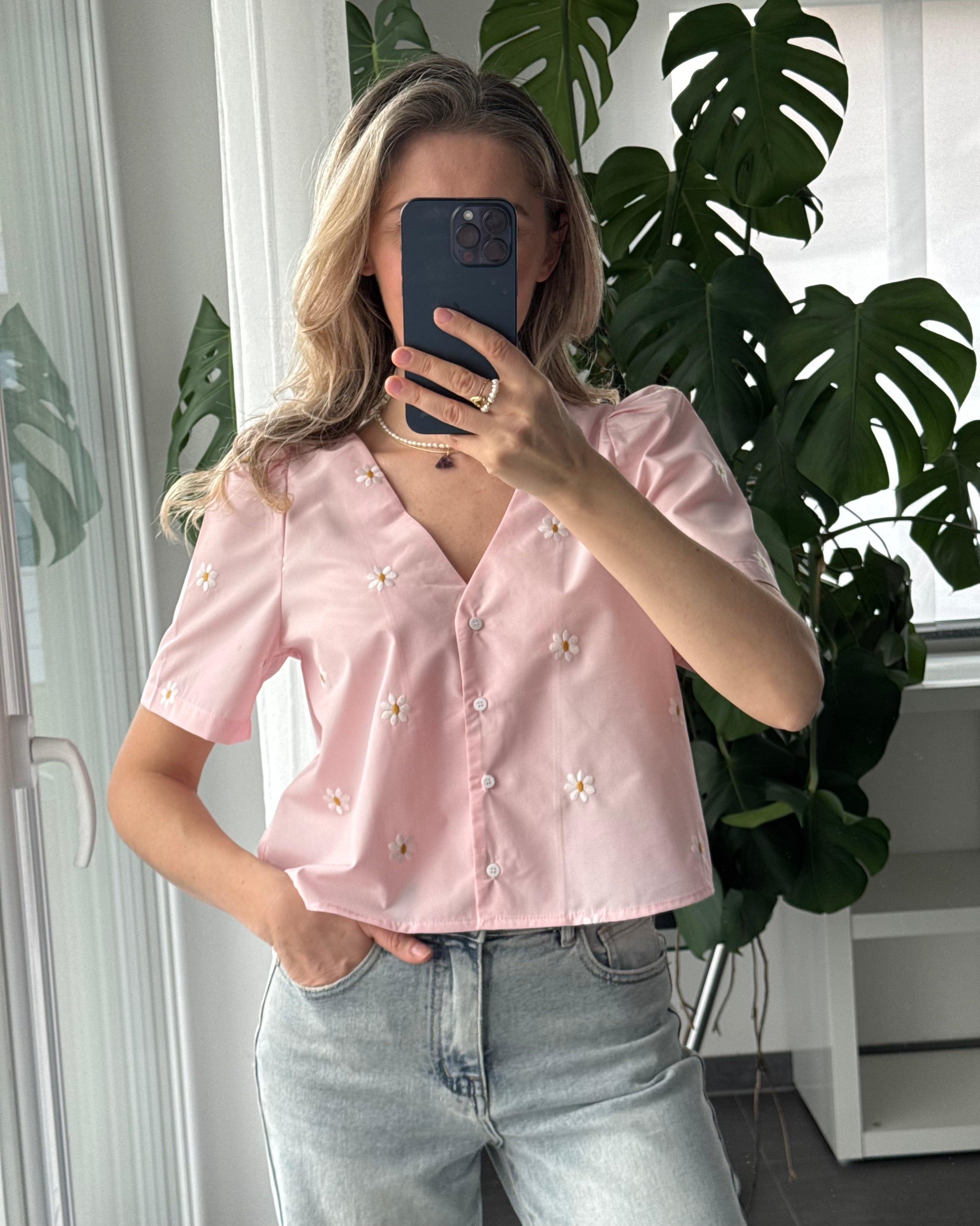 Bluse Flower Kiss Rosa