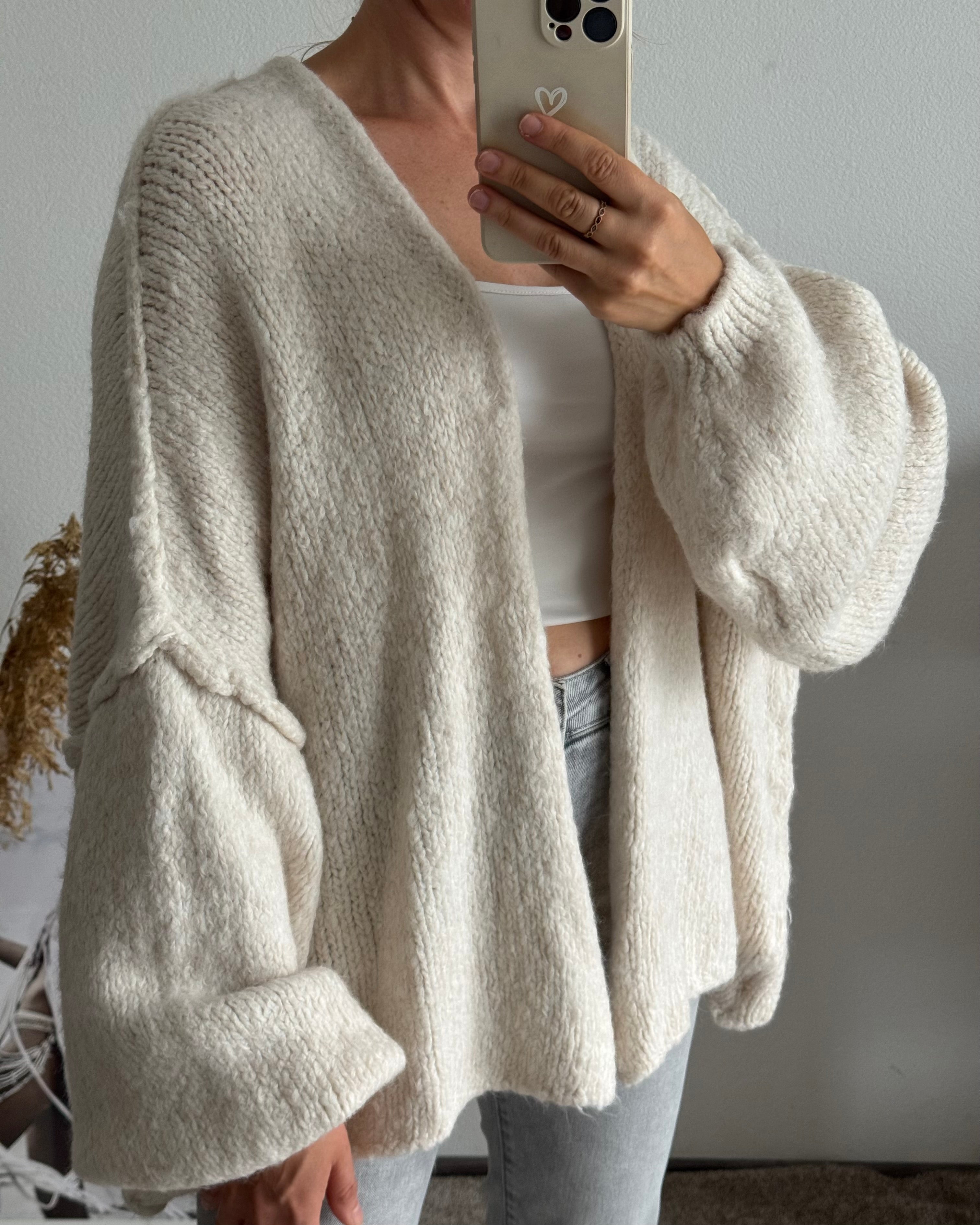 Offener Oversize Cardigan Lea BEIGE