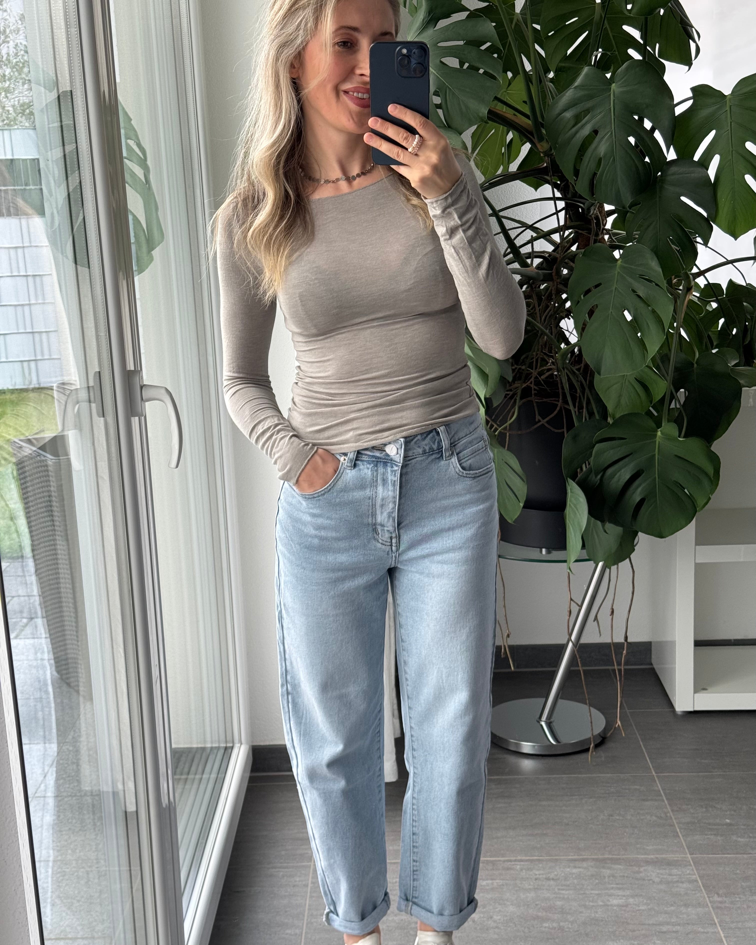 Supersoft & Stretchy Basictop Hellgrau