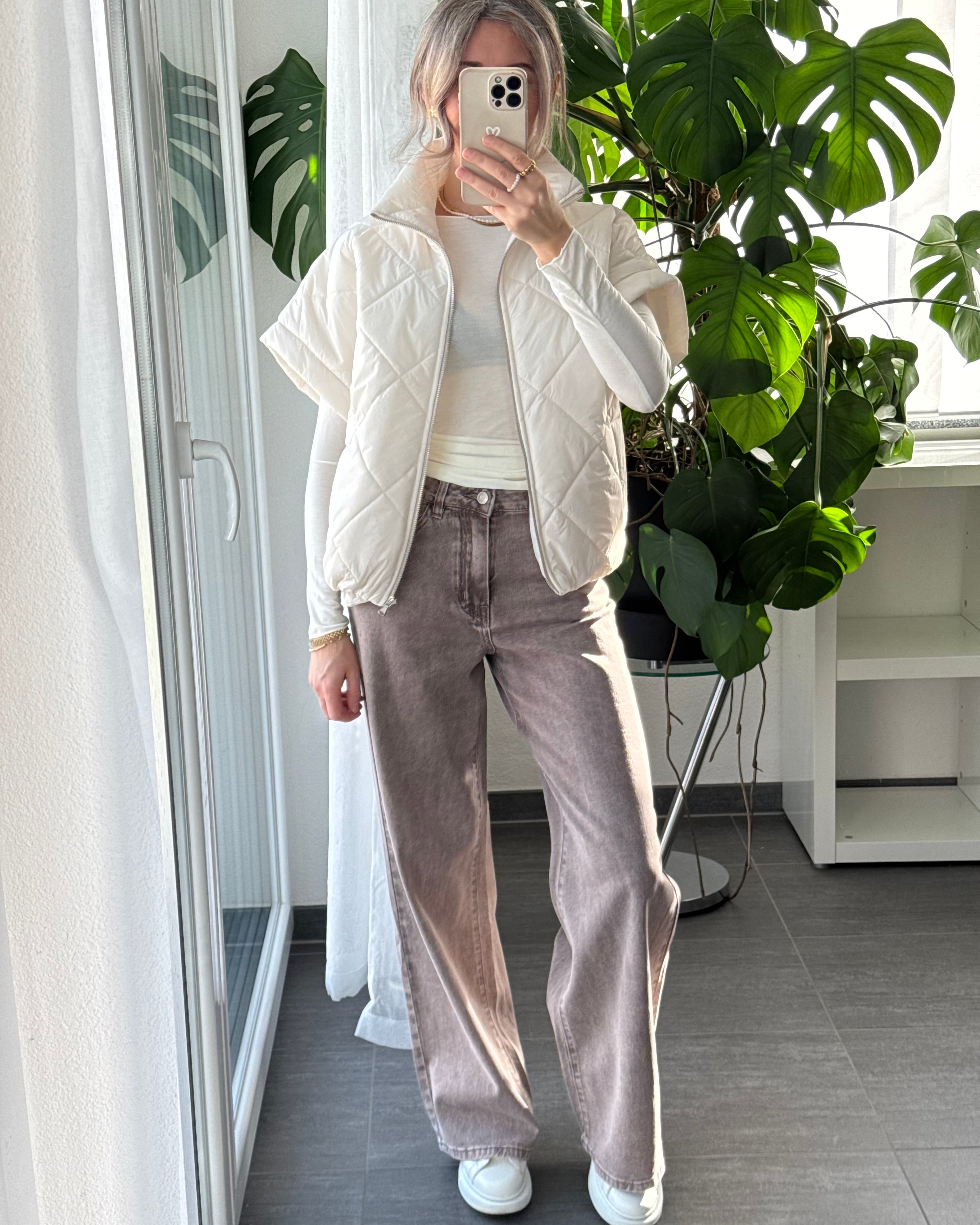 Wide leg stretch Jeans TAUPE
