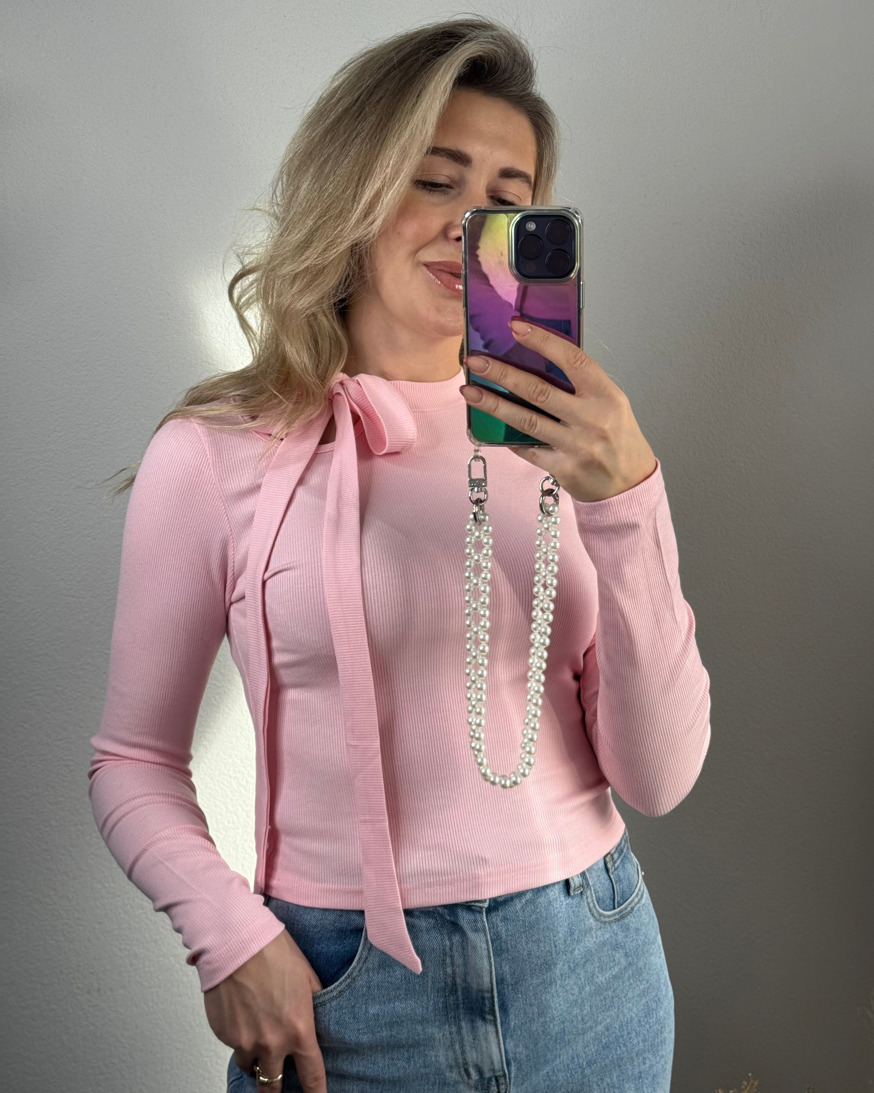 softy top mit Schleife ROSA