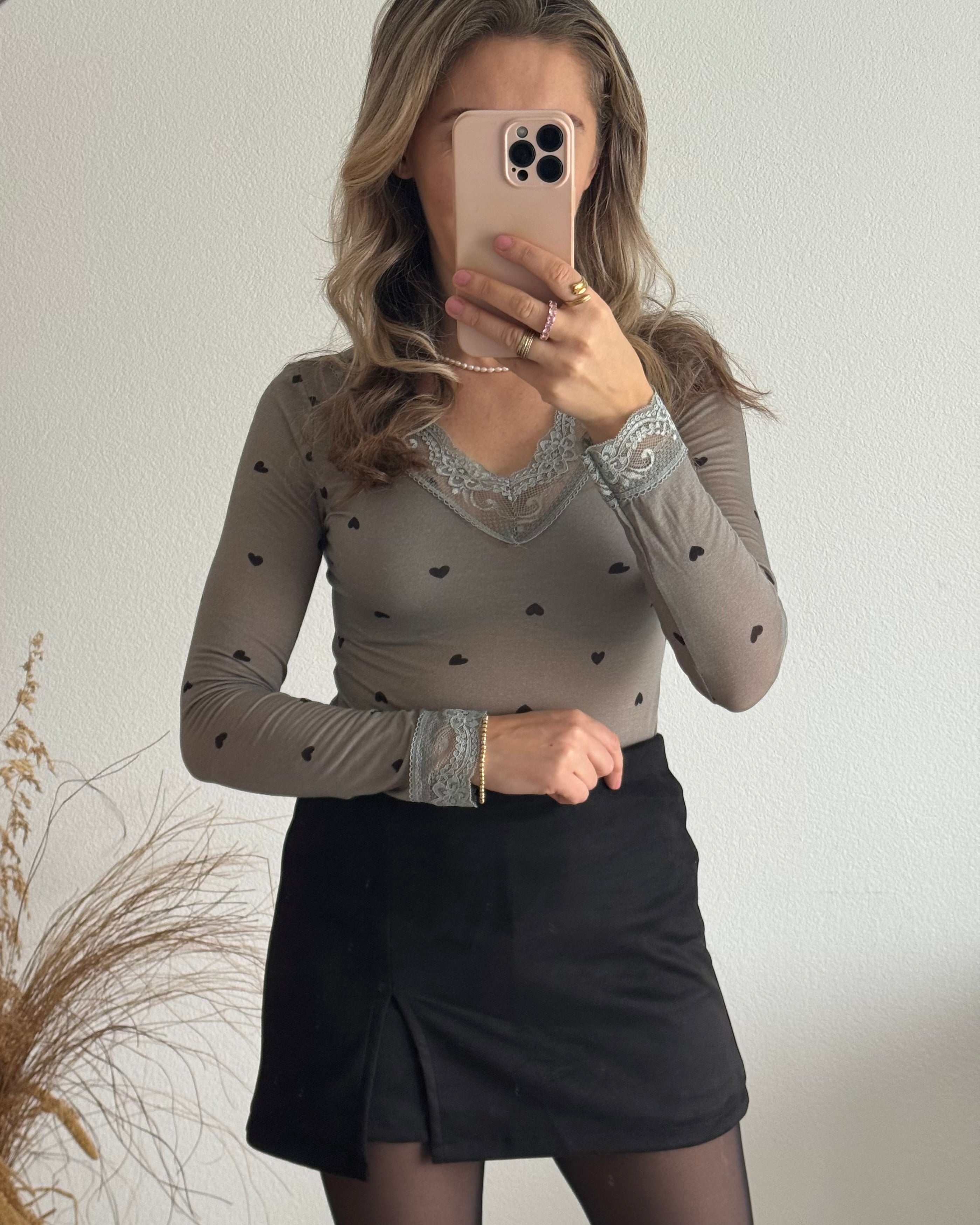 Hosenrock Wildlederoptik Schwarz