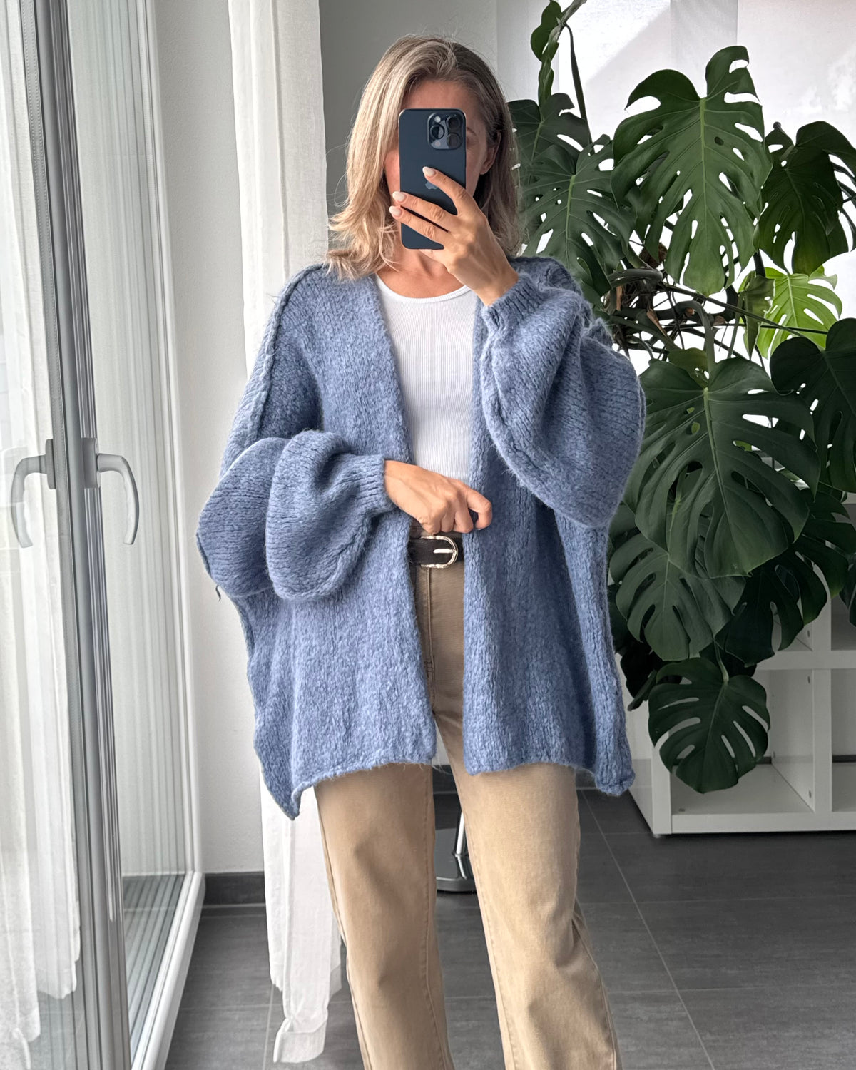 Offener Oversize Cardigan Lea Blau