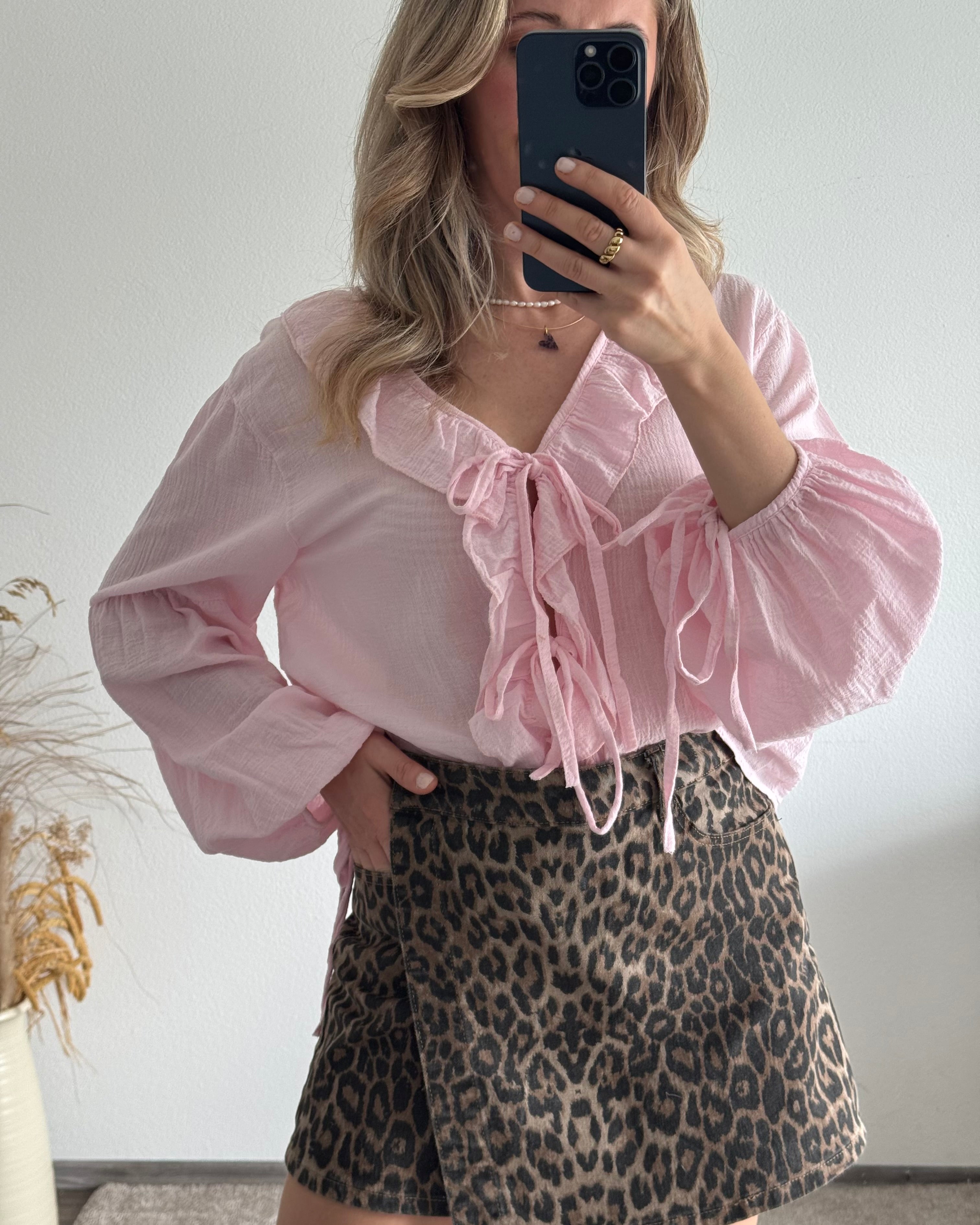 Rüschenbluse Mila rosa