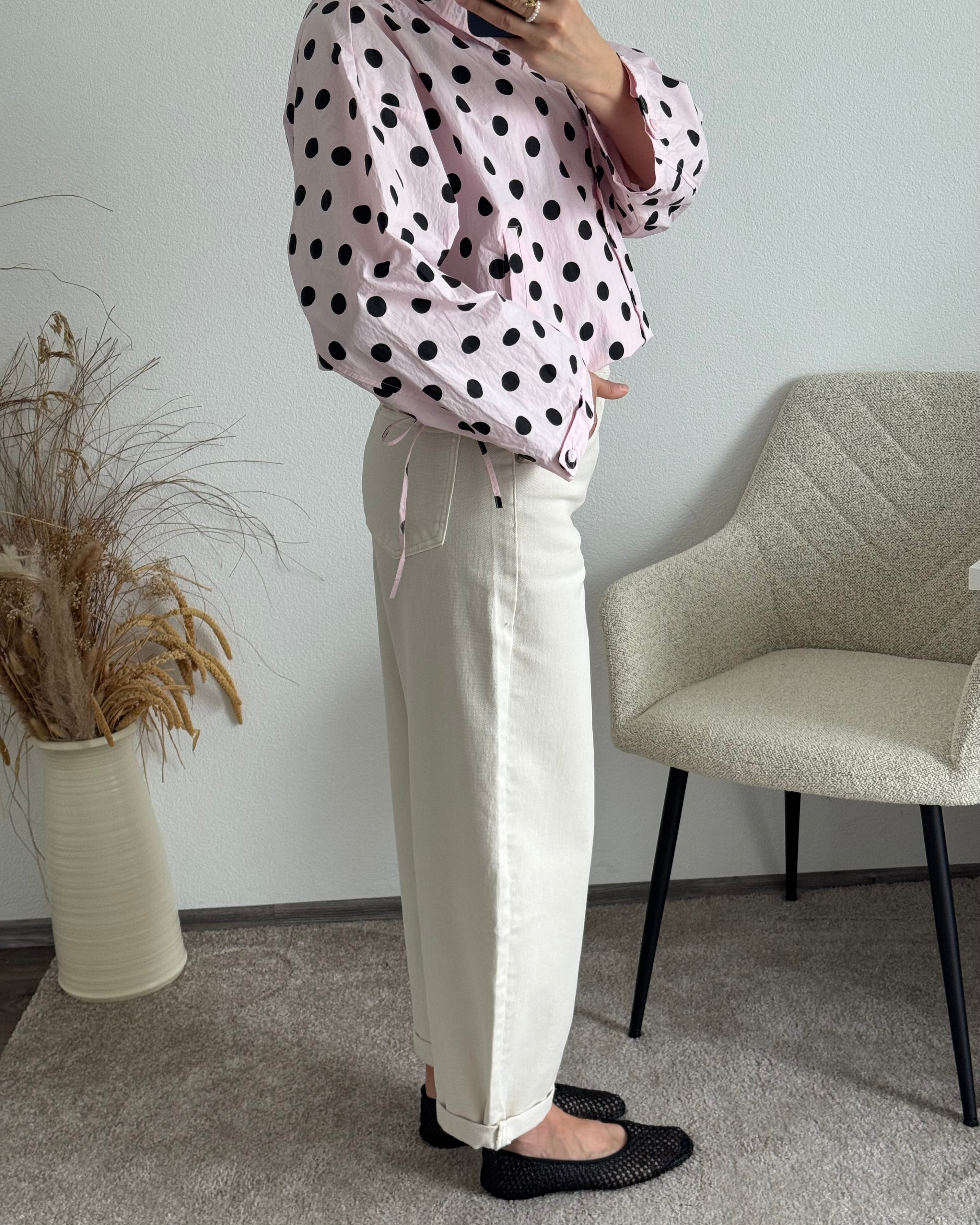 Stretch Balloon Jeans Beige