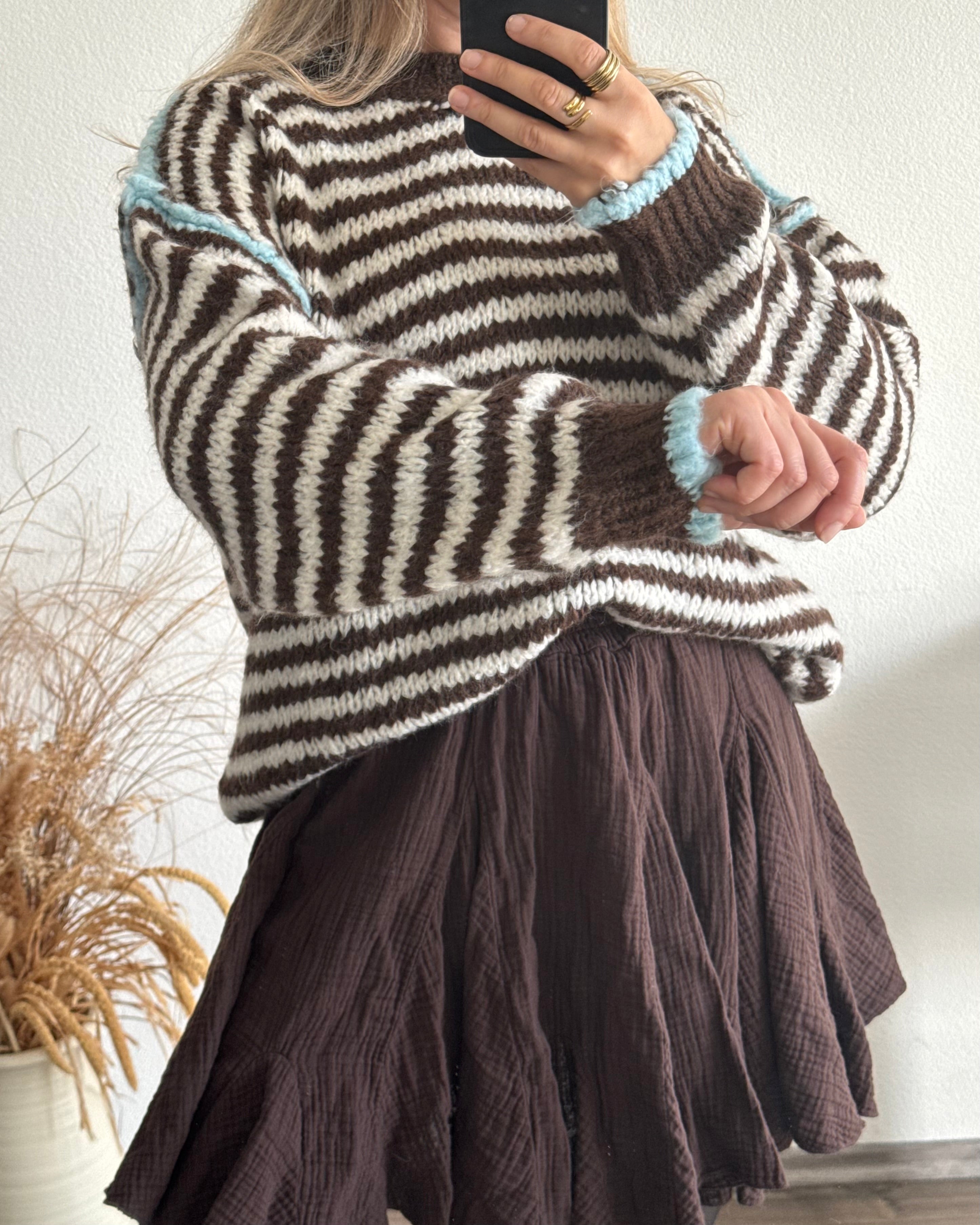 Kuschelweicher Strickpullover Chocolate Blue