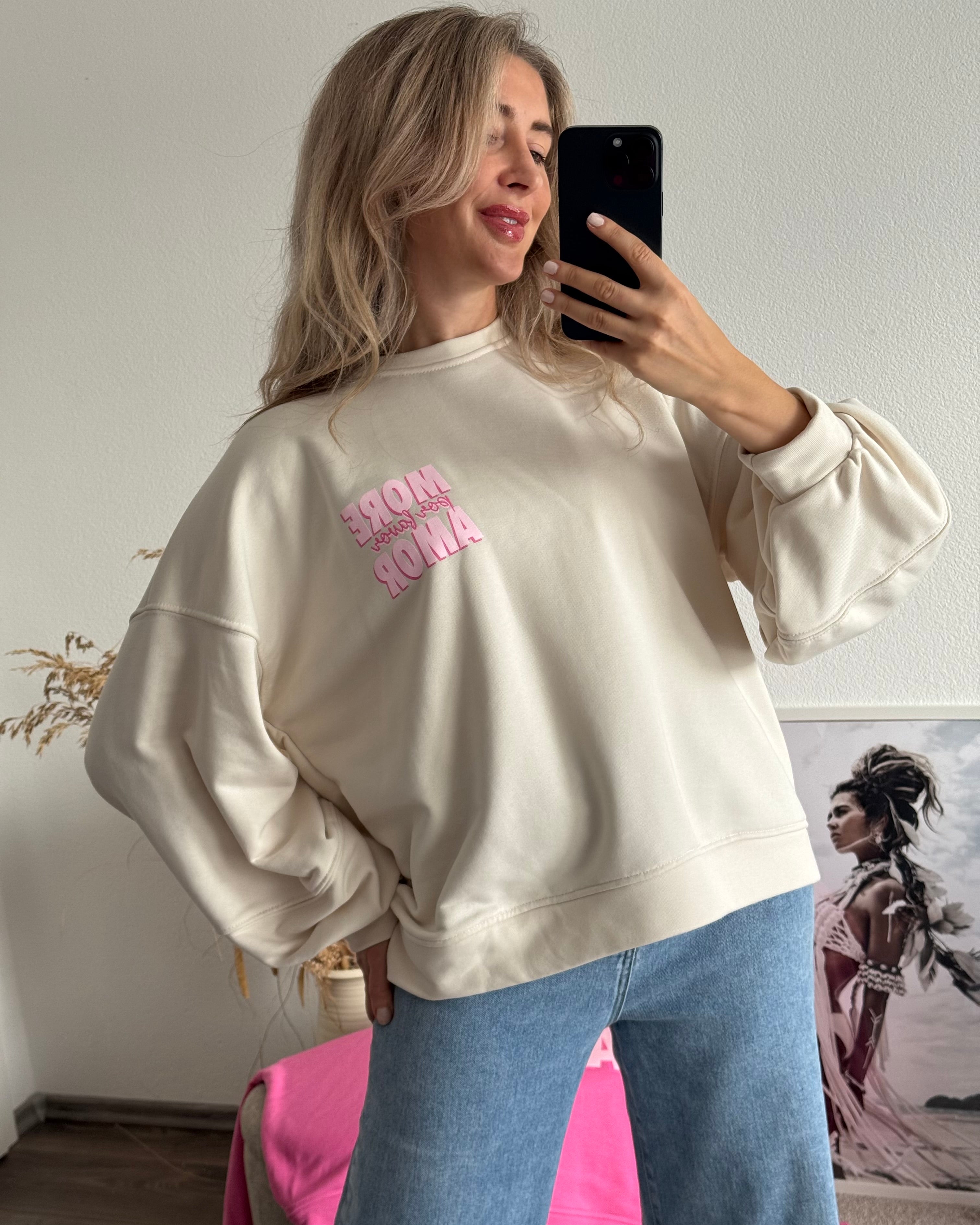Sweater MORE AMORE POR FAVOR beige
