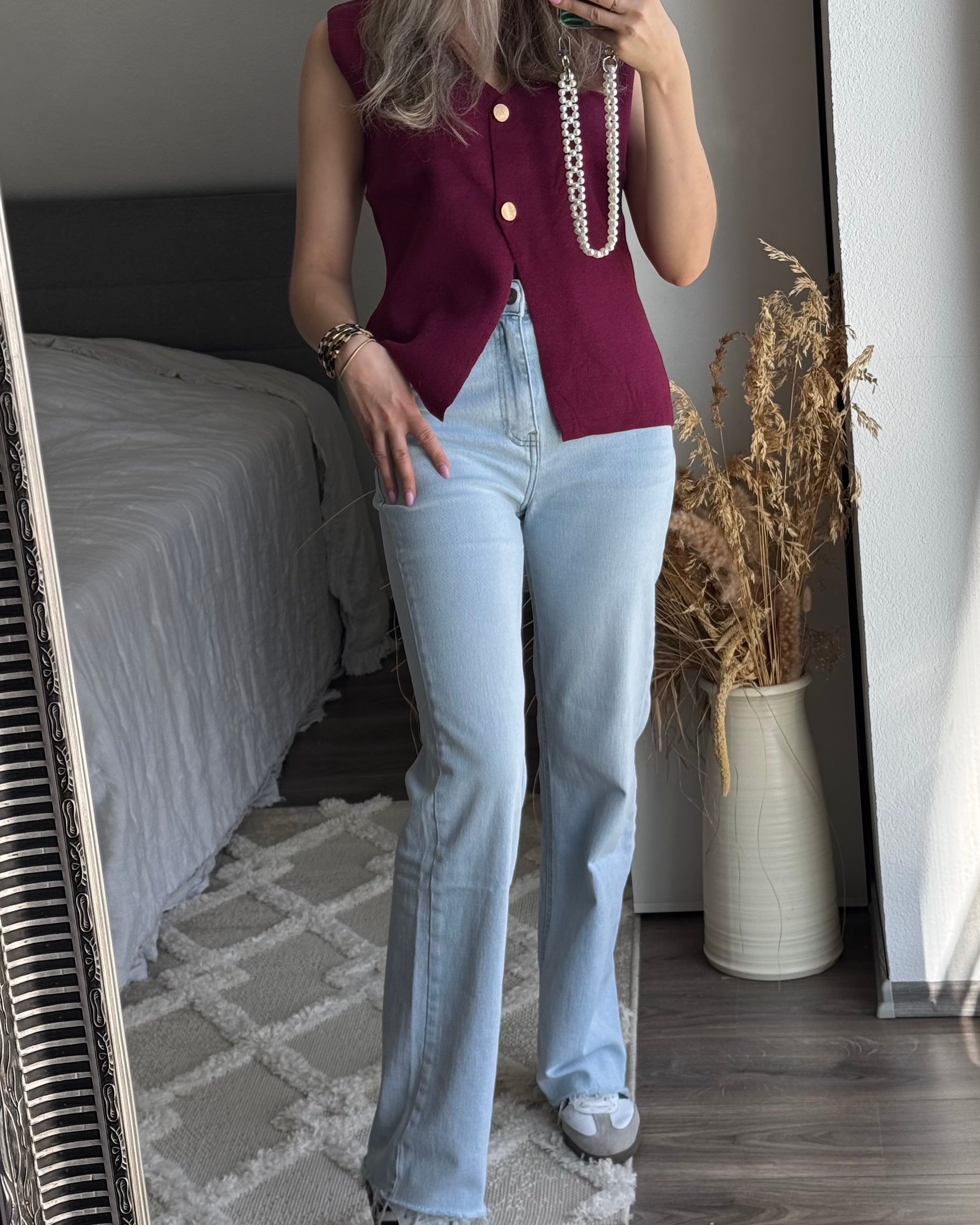 Straight Stretch Jeans hellblau