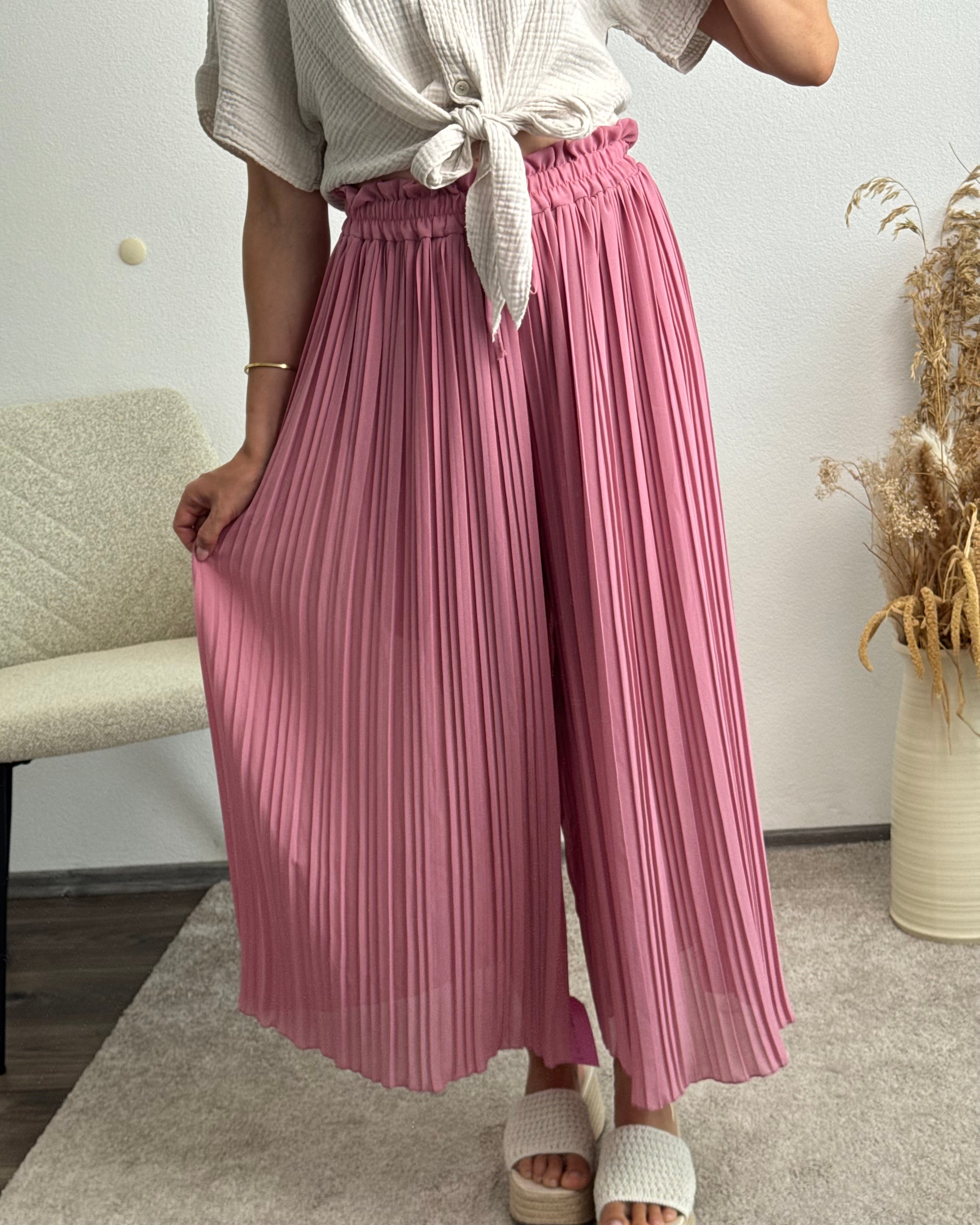 Plisseehose Altrosa