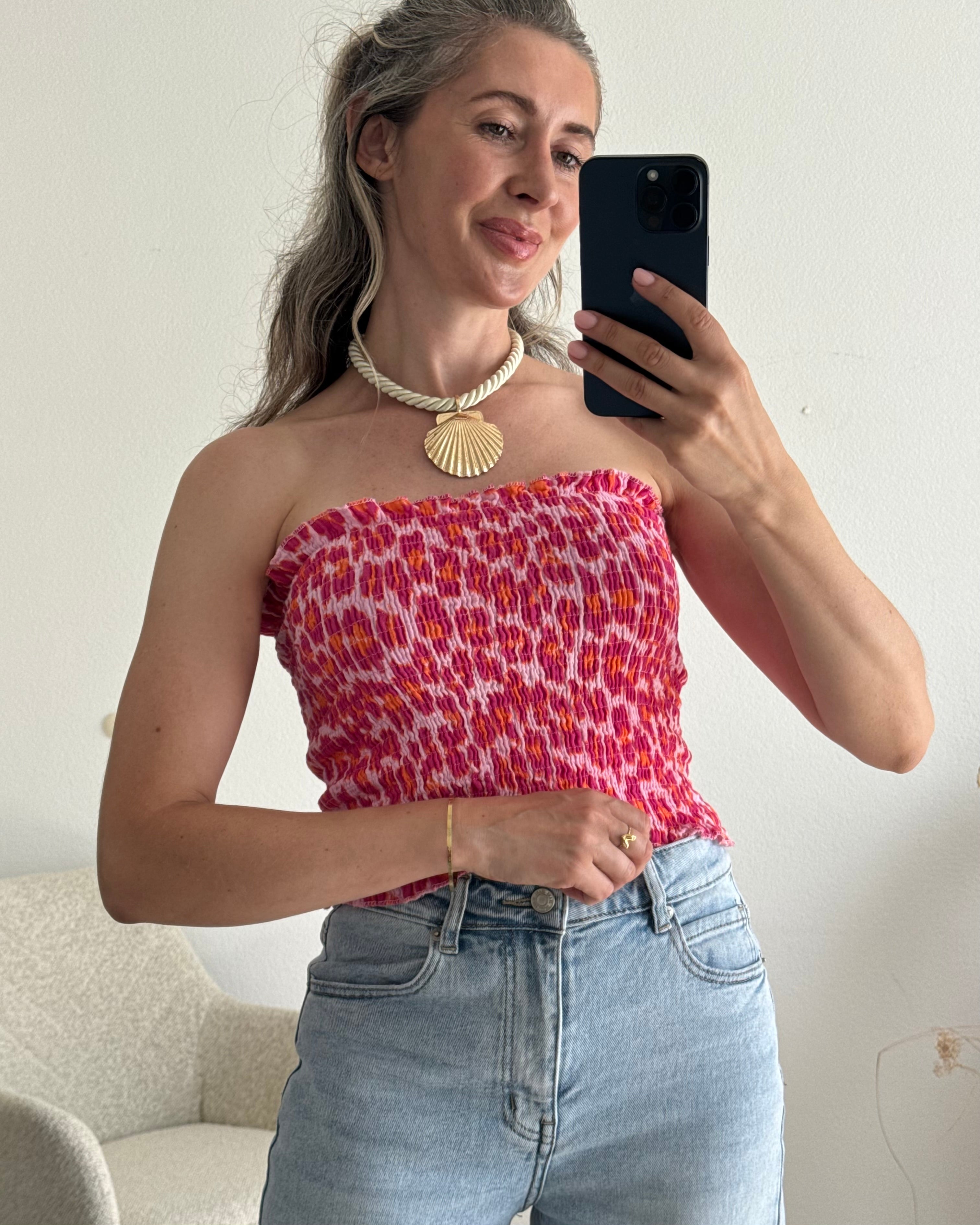 Bandeau Top Leo Pink