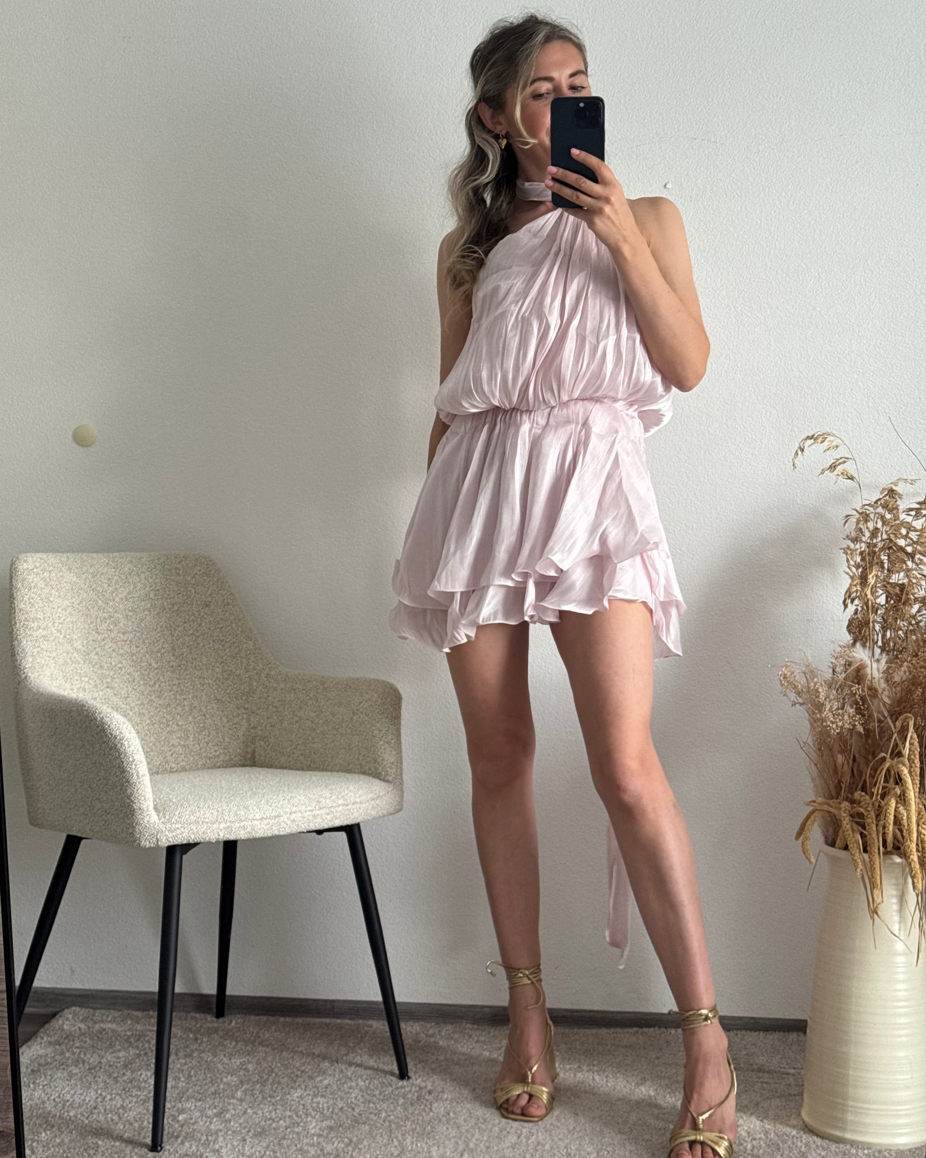 Golden Hour Mini Kleid rosa