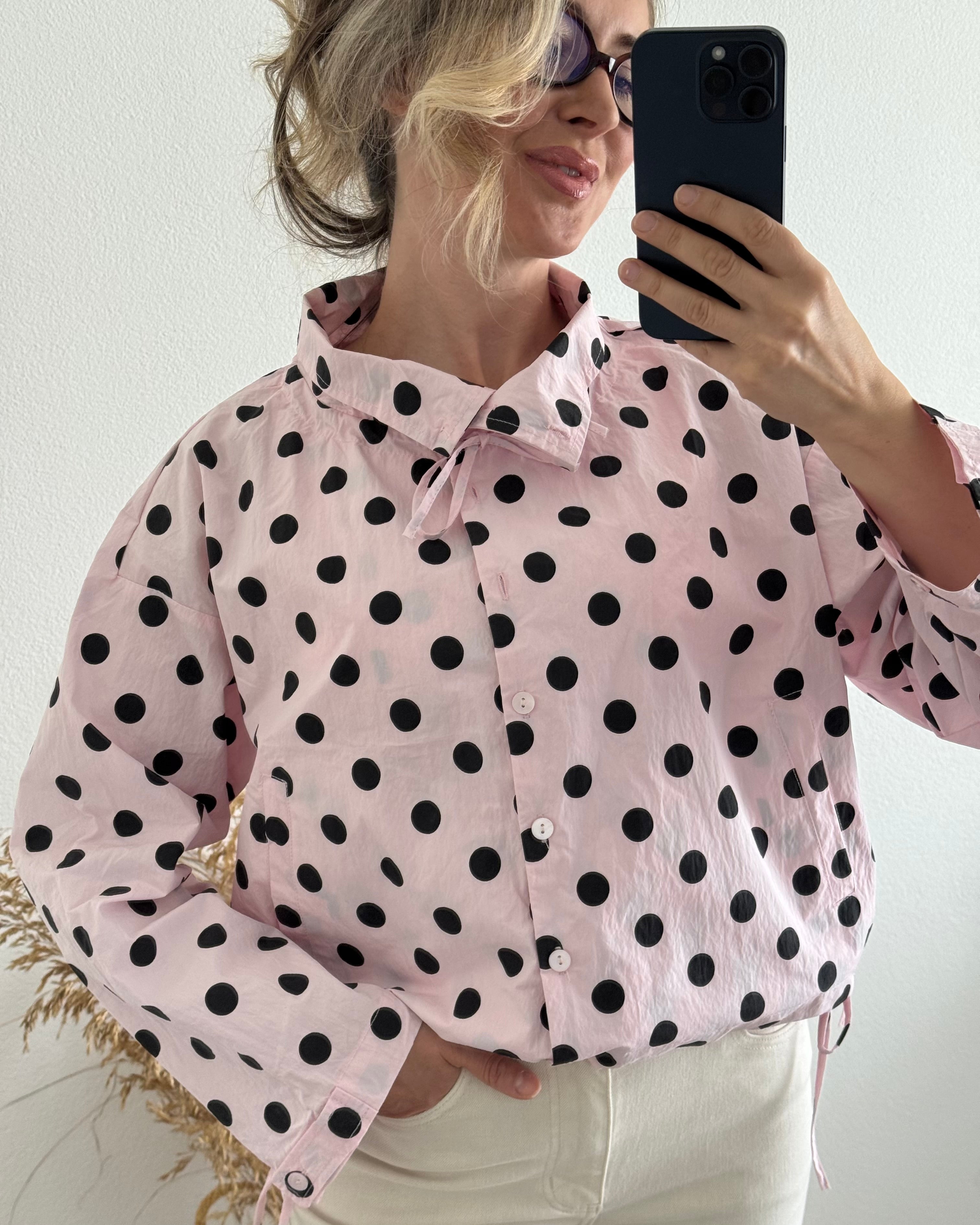 Soft Pink Polka Dots Jacket