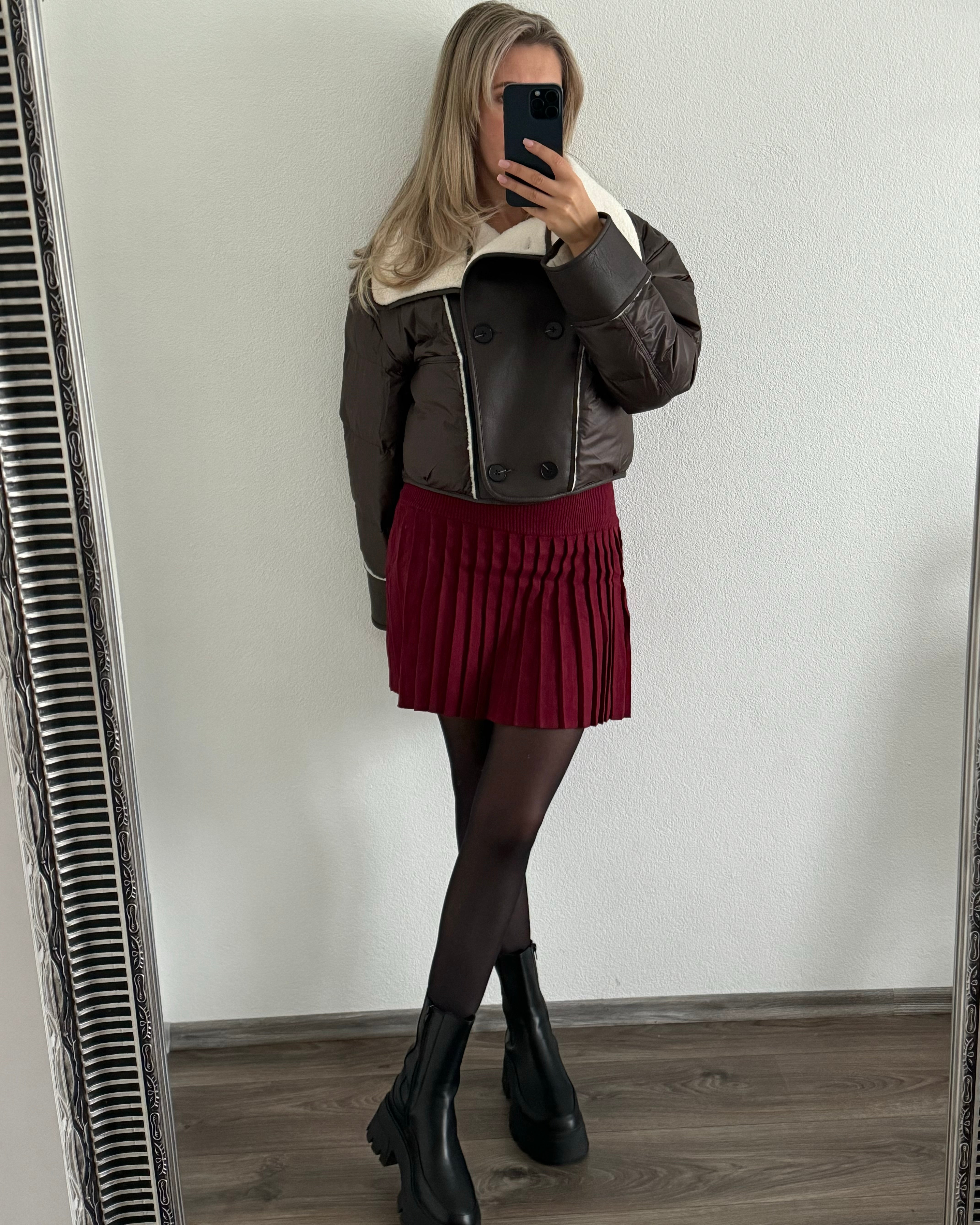 Jacke Material Collage braun