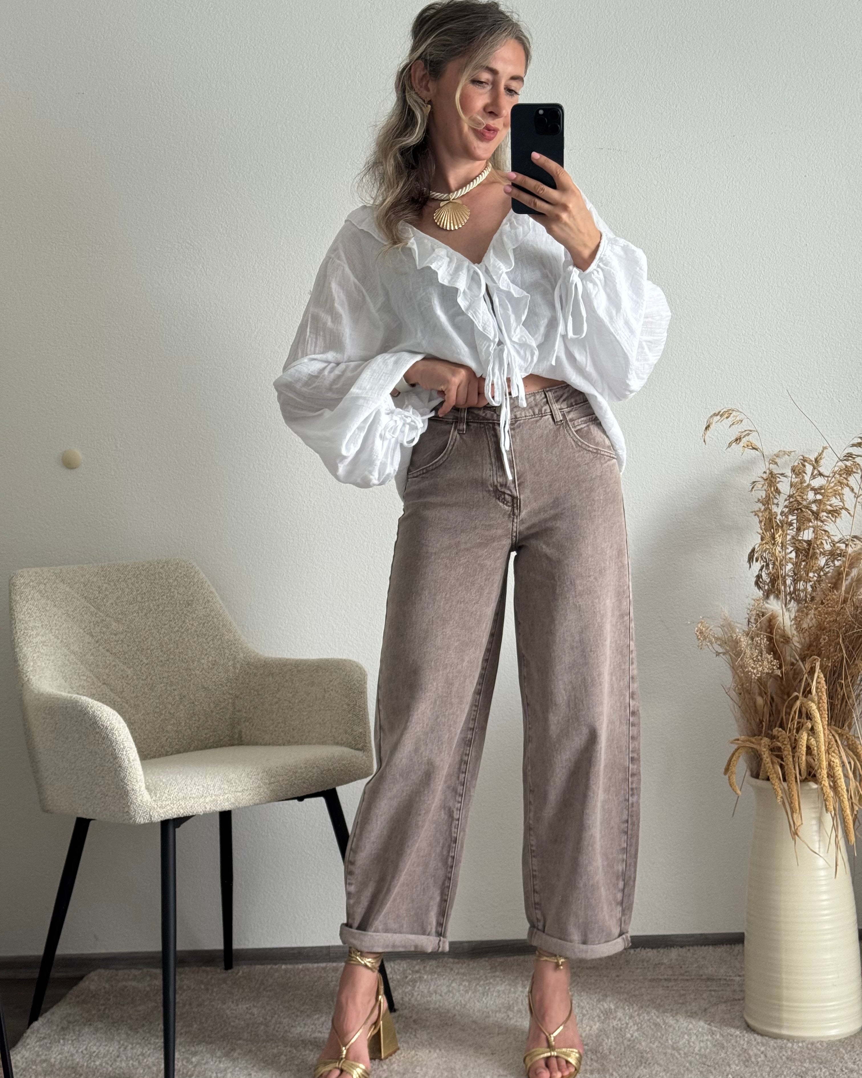 Stretch Ballon Jeans Mocha