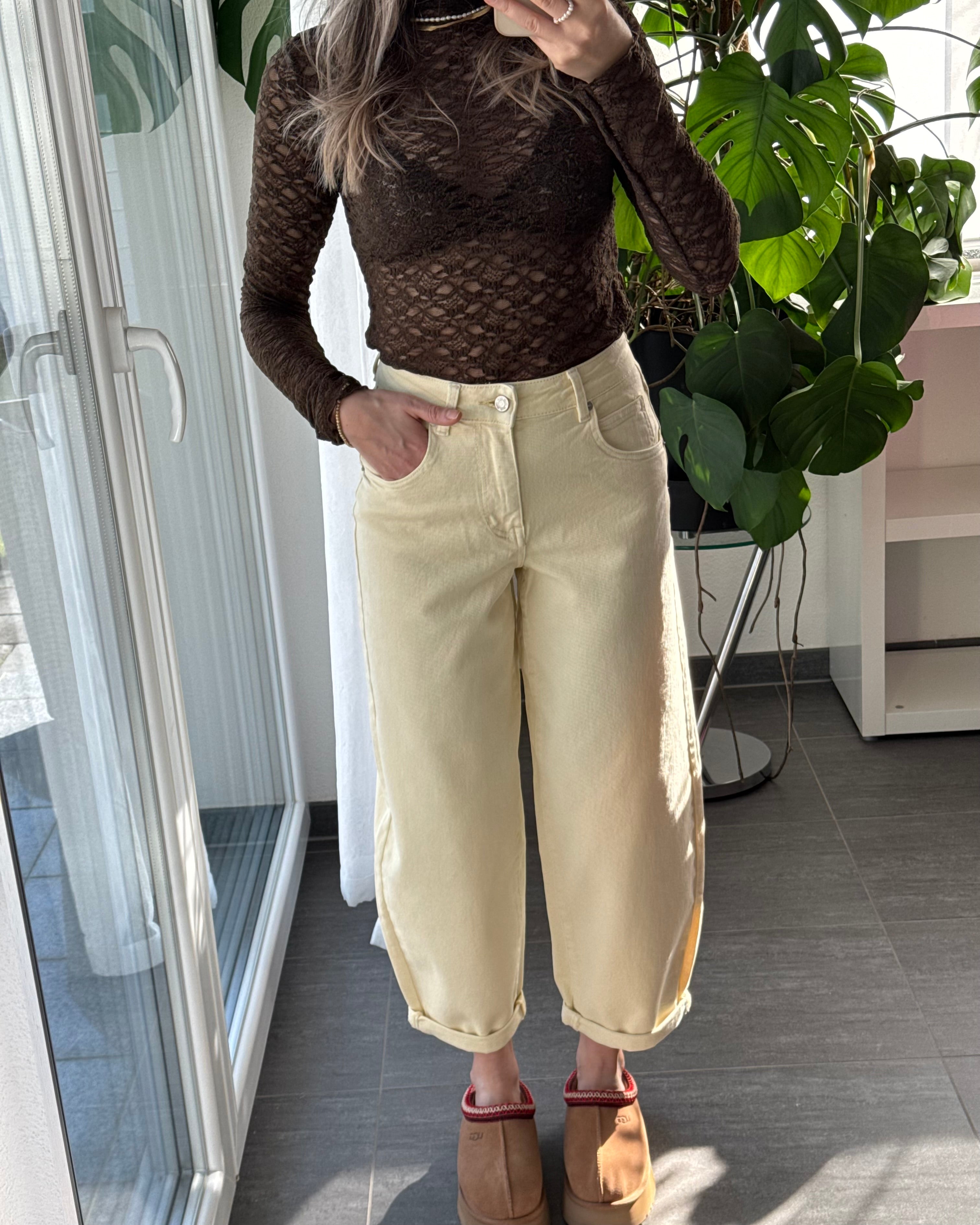 Stretch Balloon Jeans Butter yellow