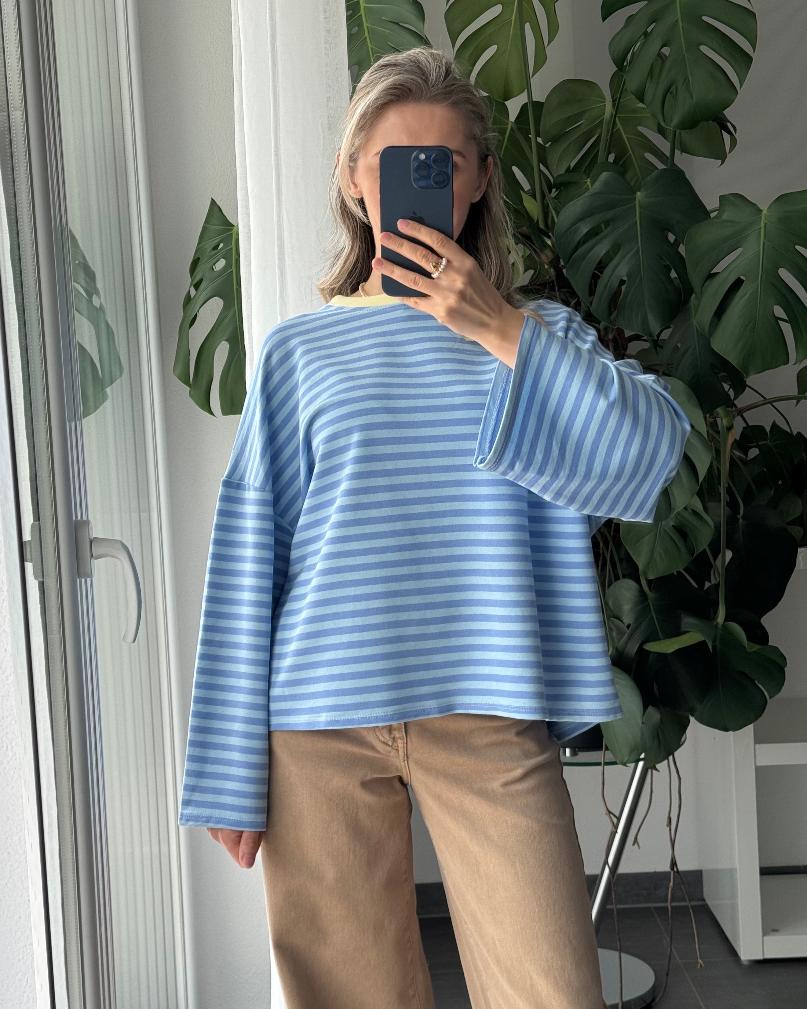 Sweater Streifenliebe Blau