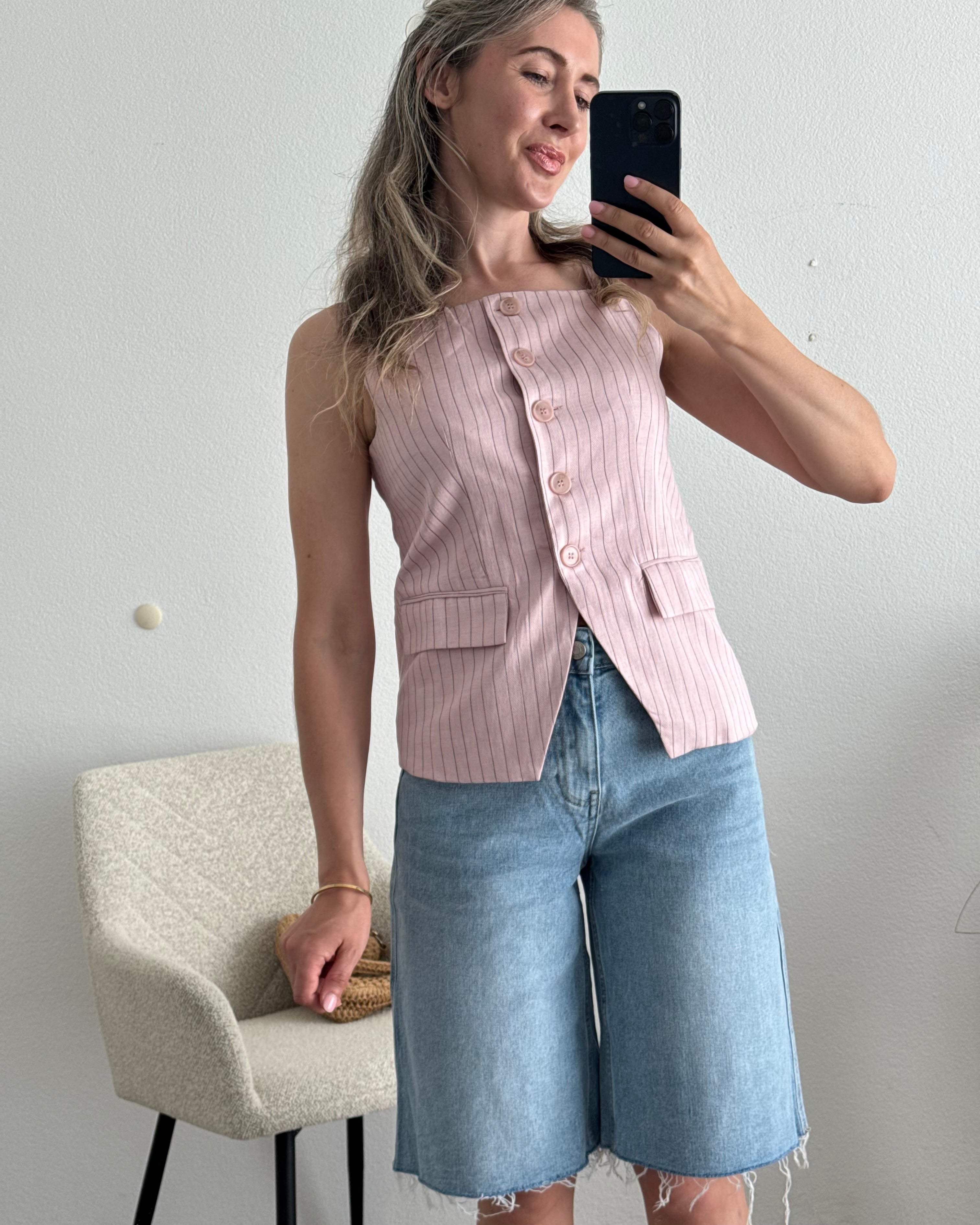 Weste pinstripes rosa