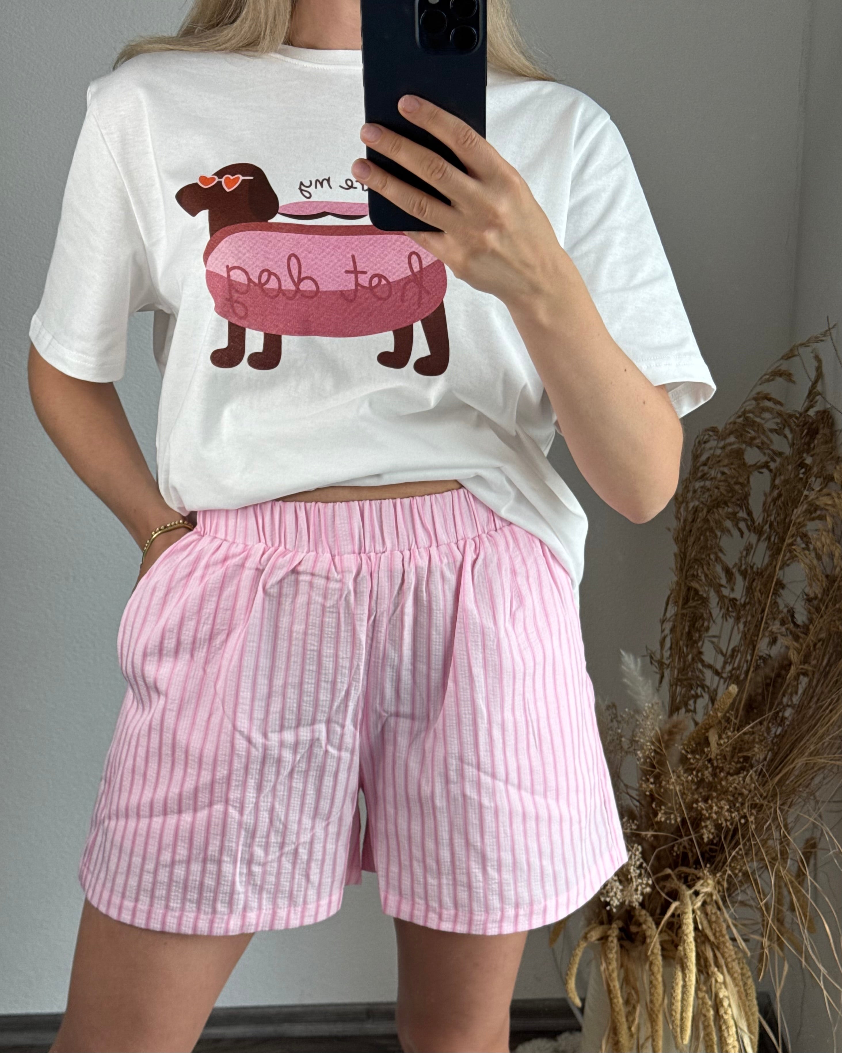 EINZELTEIL stripes Short rosa VOM UMTAUSCH AUSGESCHLOSSEN