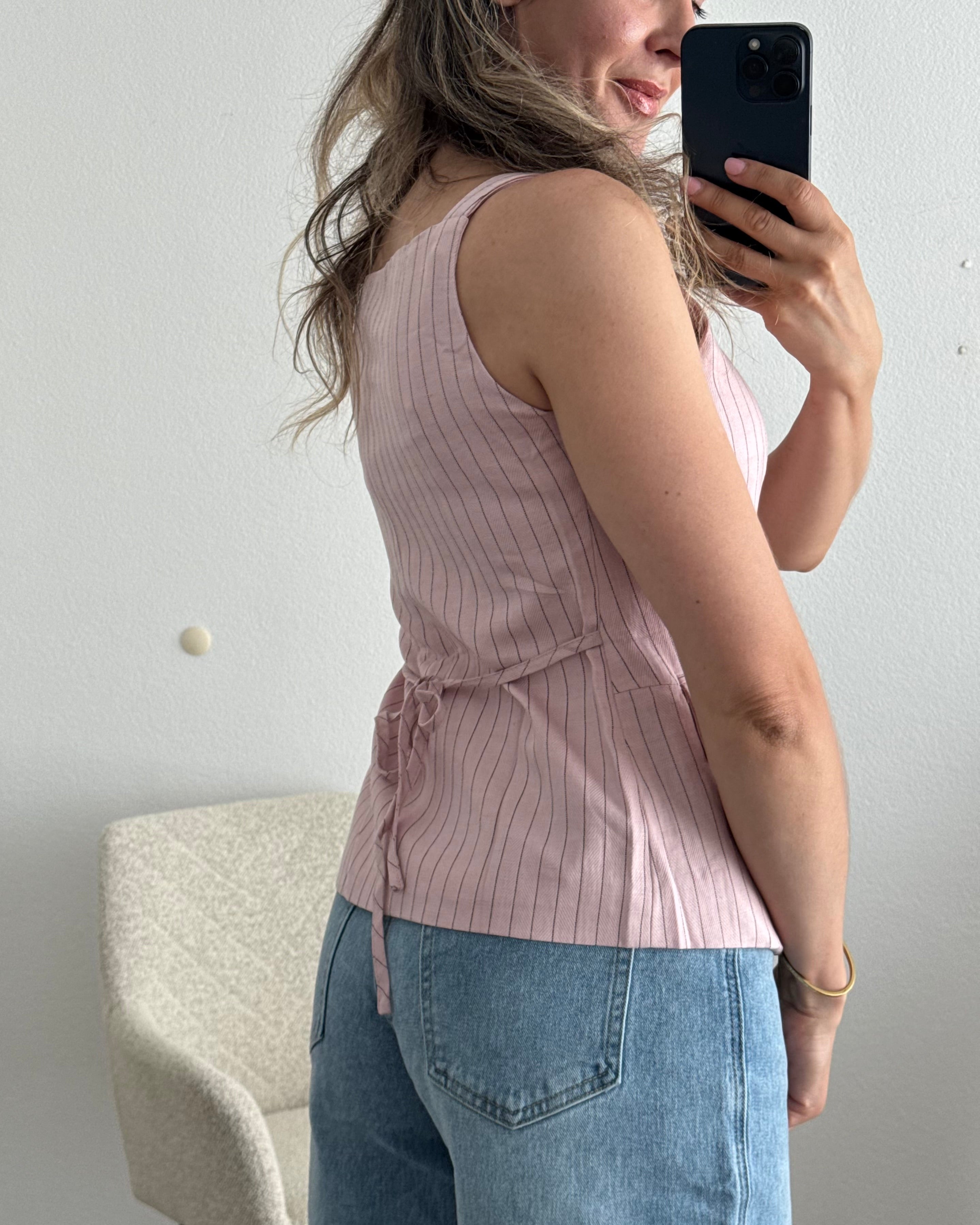 Weste pinstripes rosa