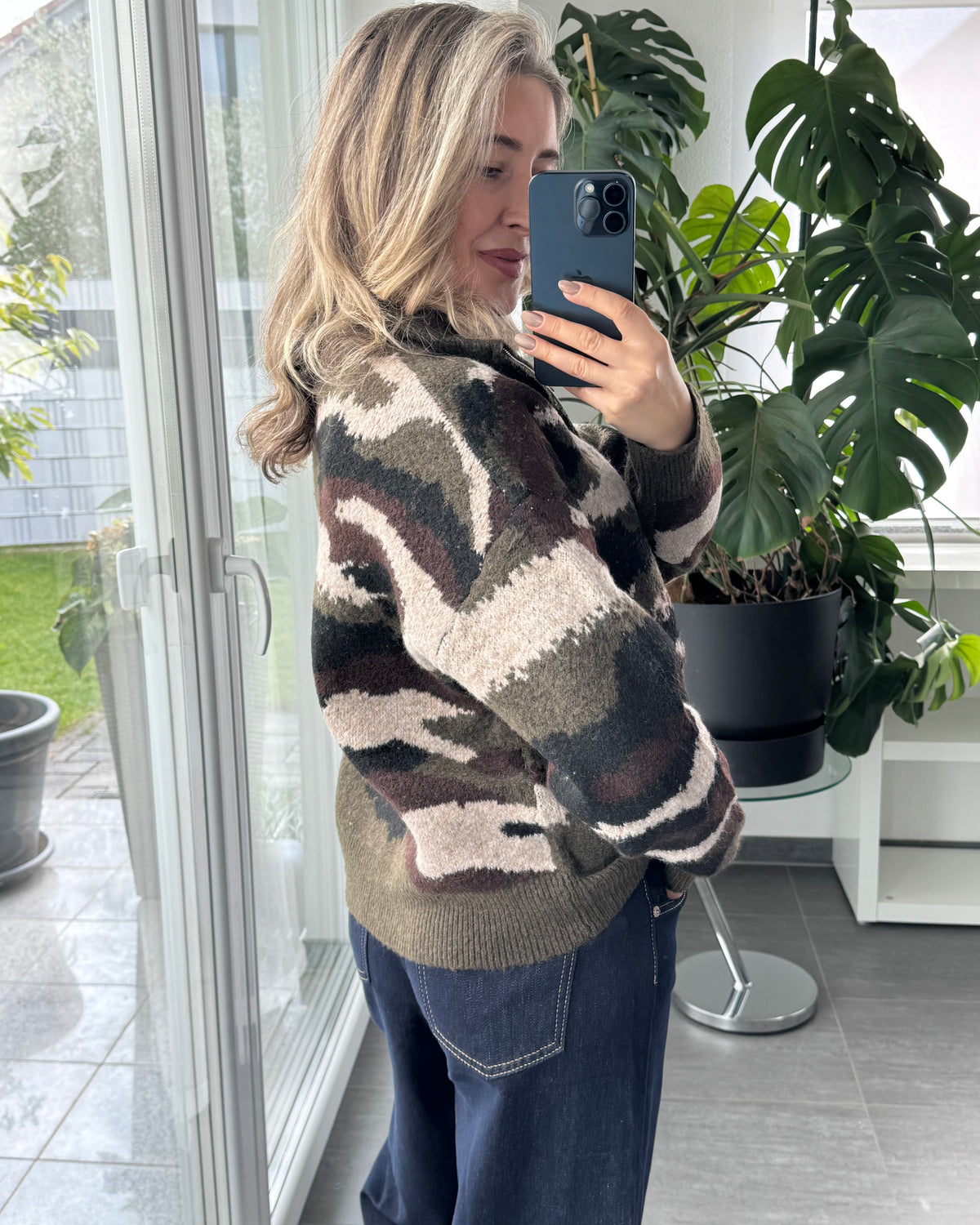 Zip Cardigan Camouflage