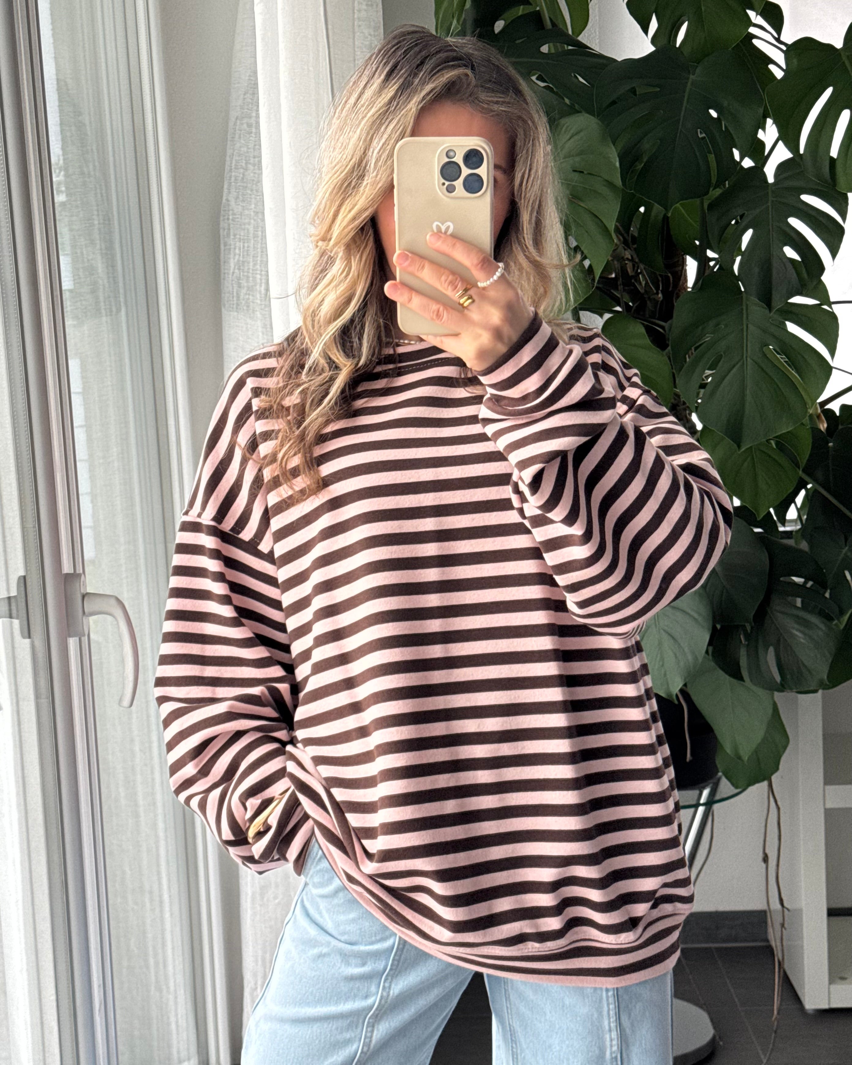 Shirt gestreift braun rosa