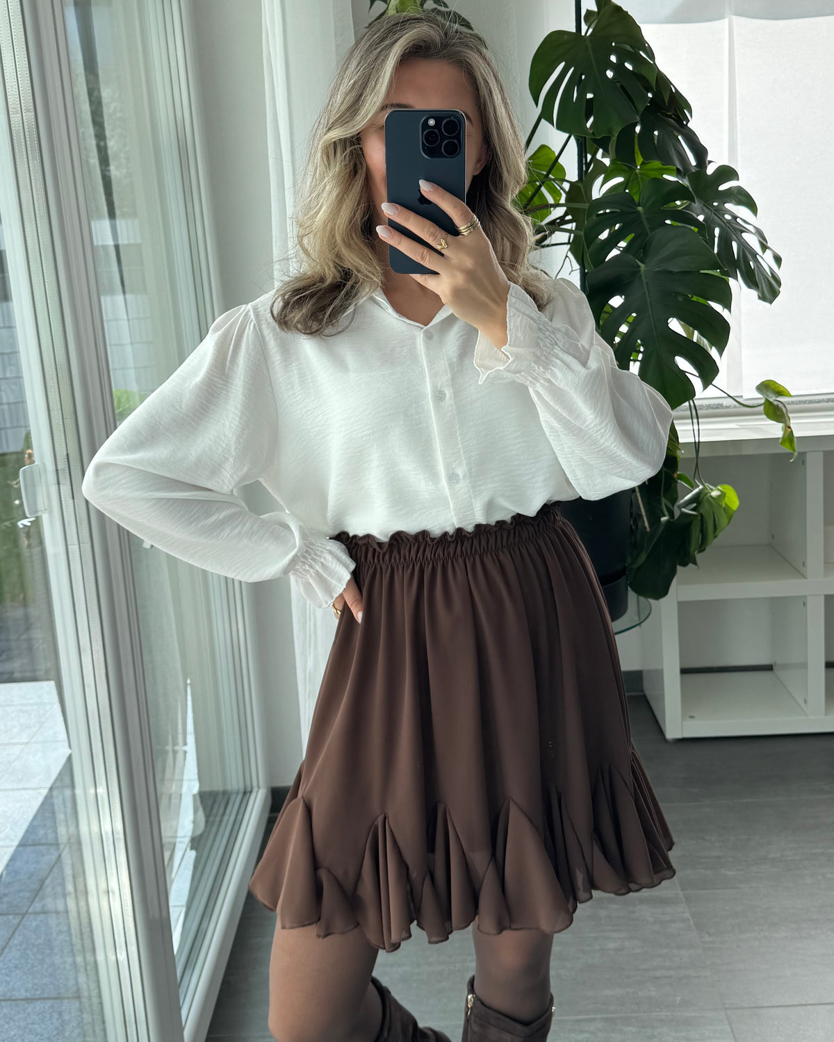 Bluse Marlie Rüschen Weiß