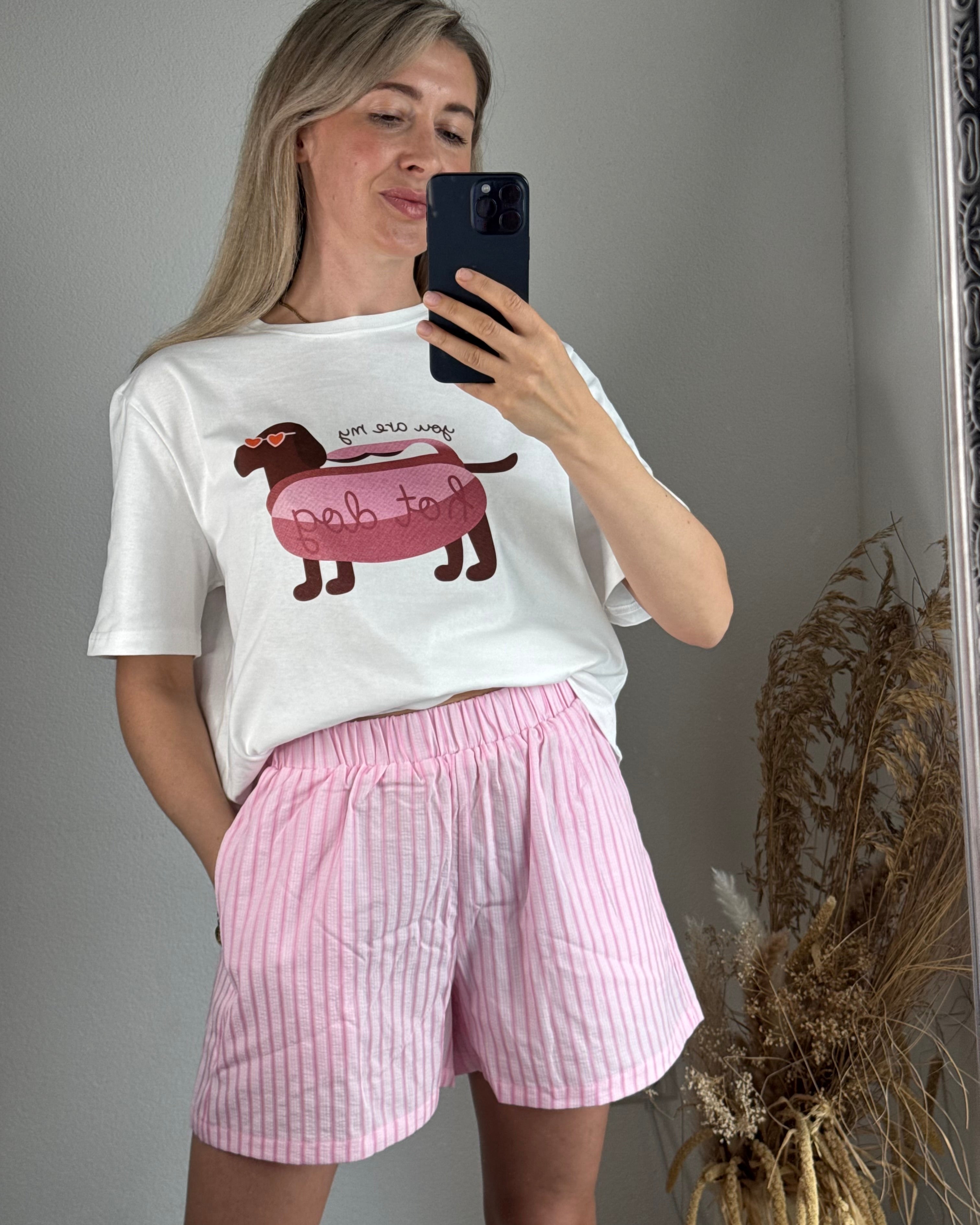 EINZELTEIL stripes Short rosa VOM UMTAUSCH AUSGESCHLOSSEN