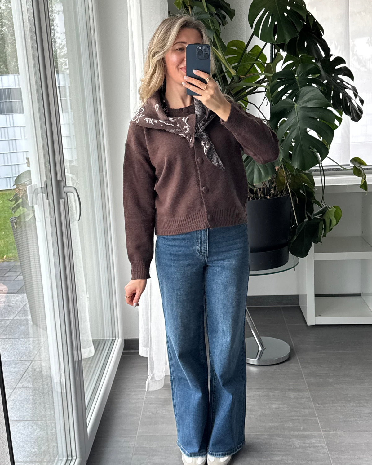 Cardigan mit Dreieckschal Paisley