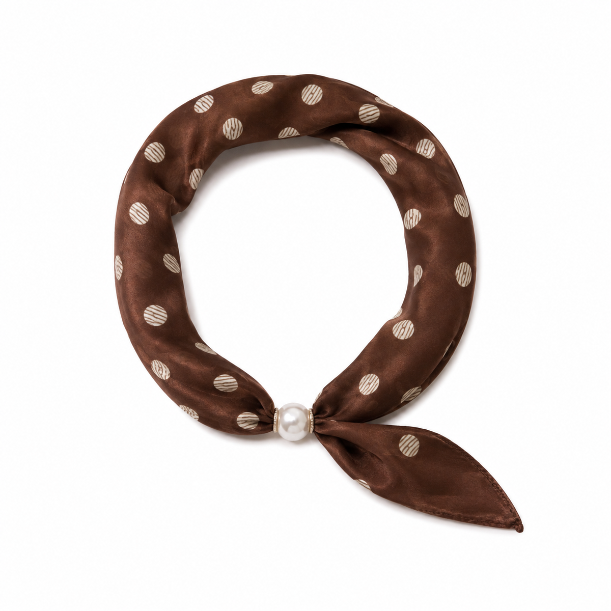 Schal mit perlenknopf braun
