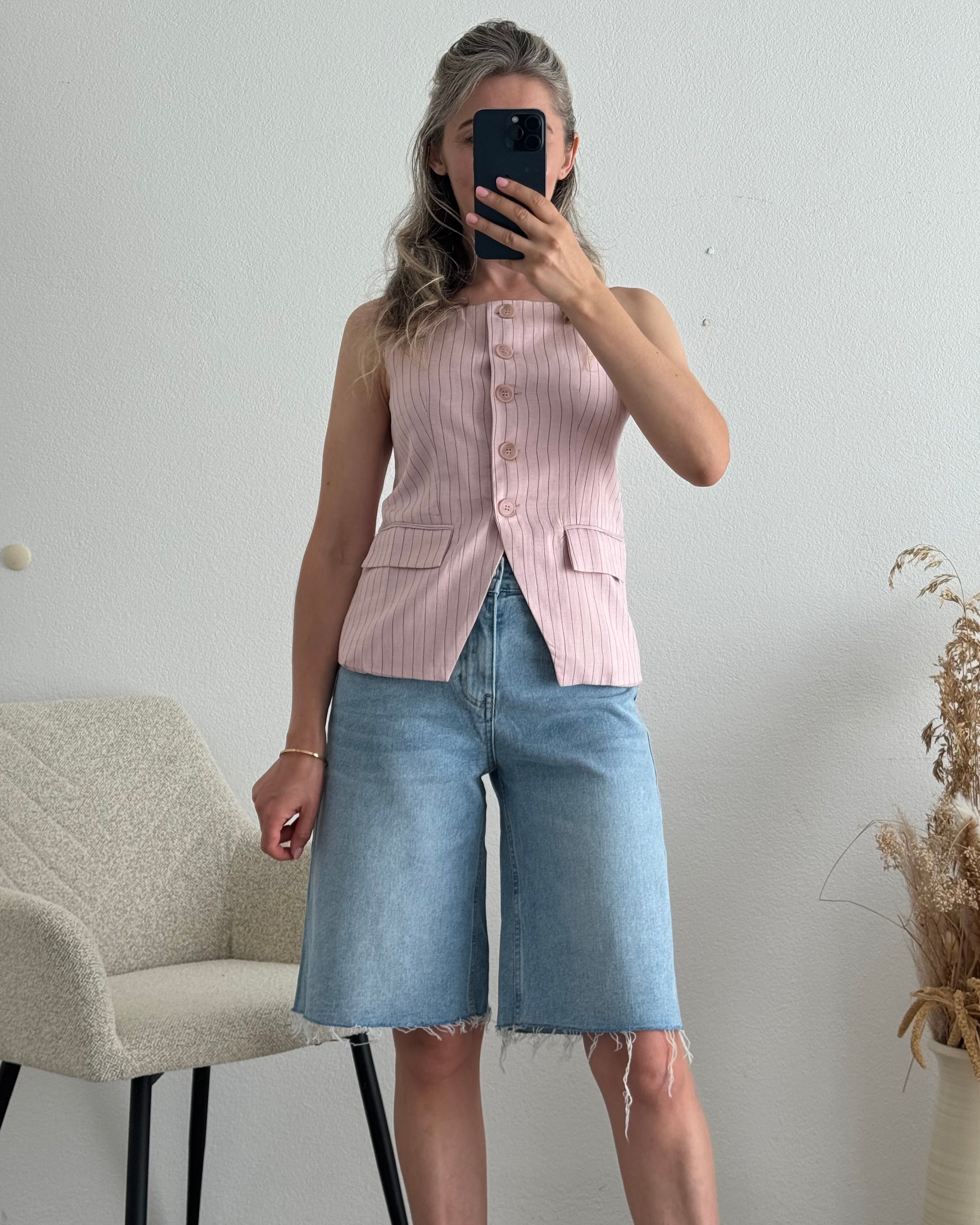 Weste pinstripes rosa