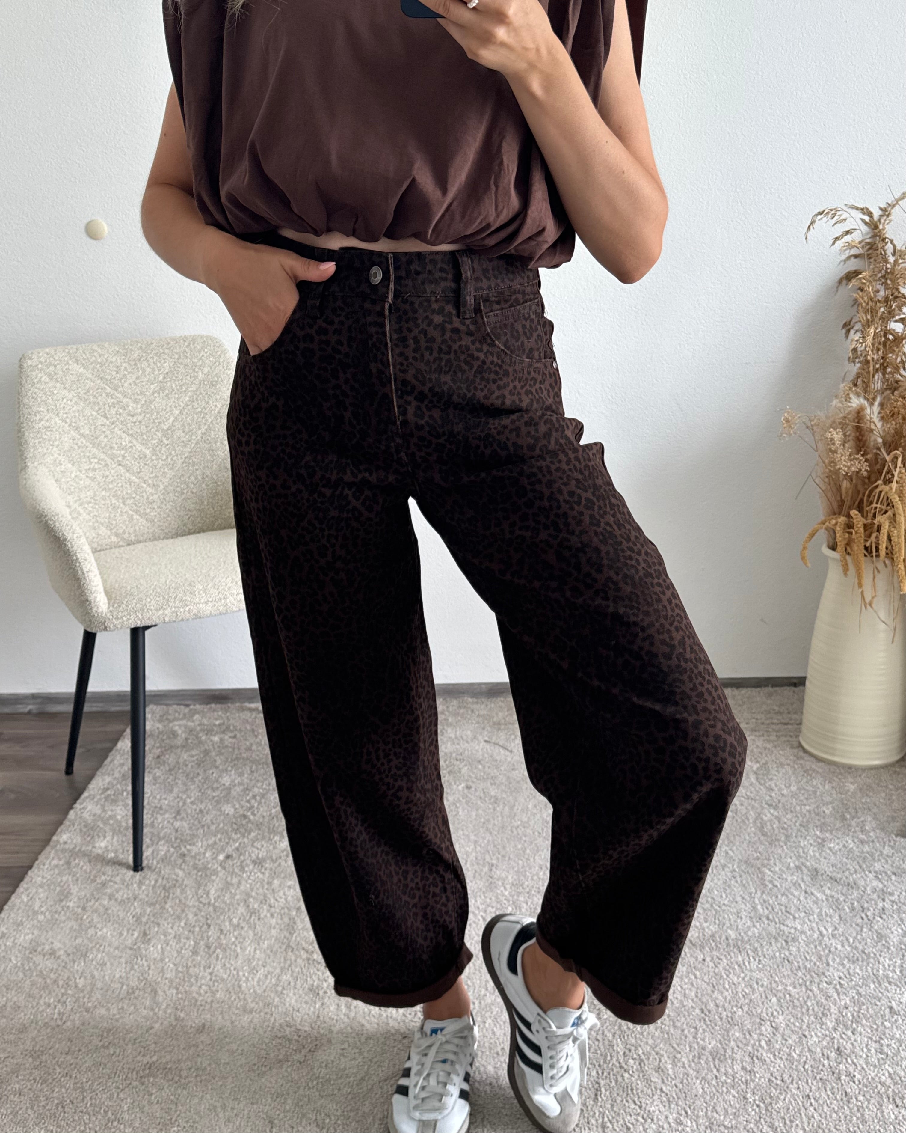 Stretch Balloon Jeans Leo Brown