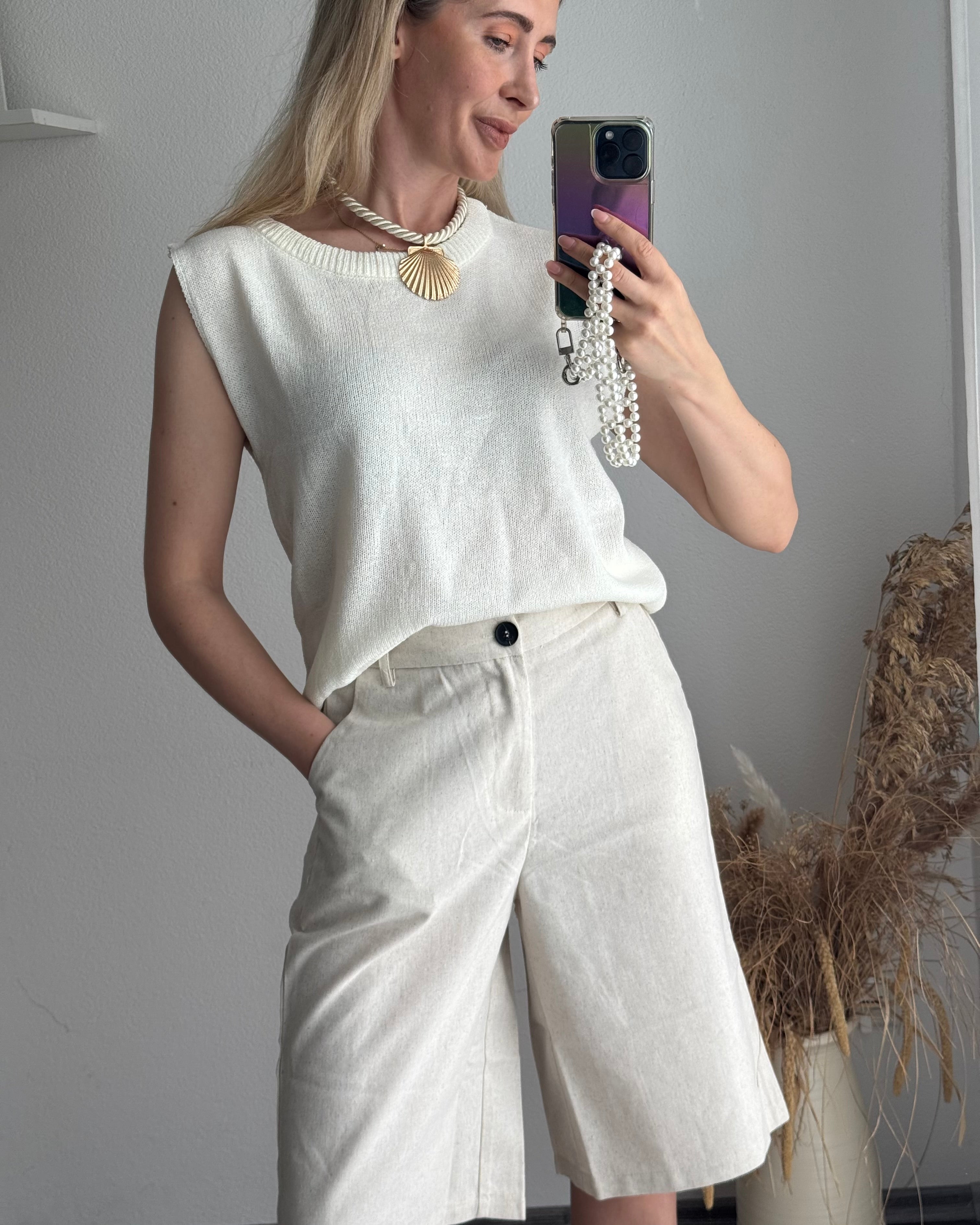 Leinen Bermuda Shorts