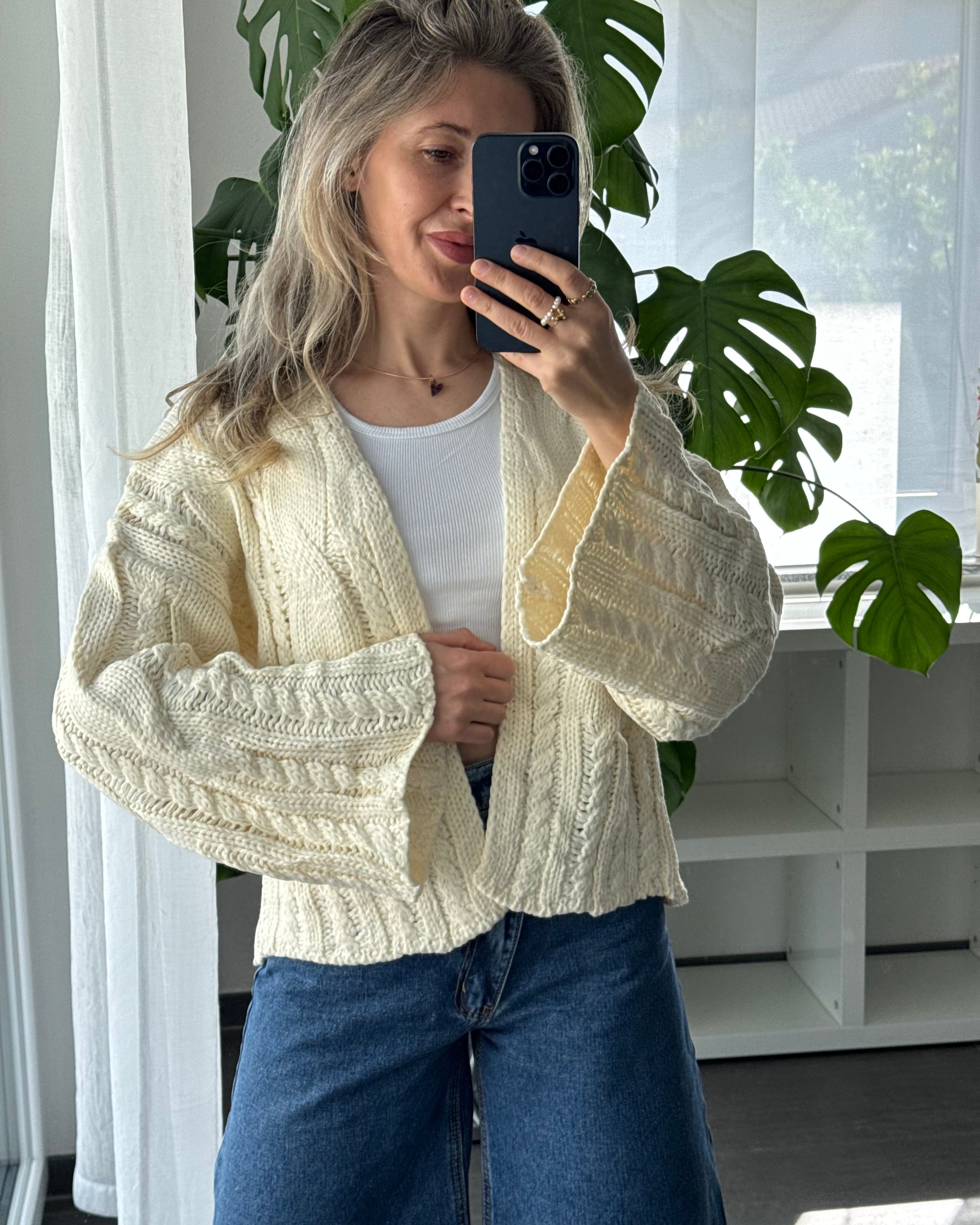 Offener Cardigan Creme