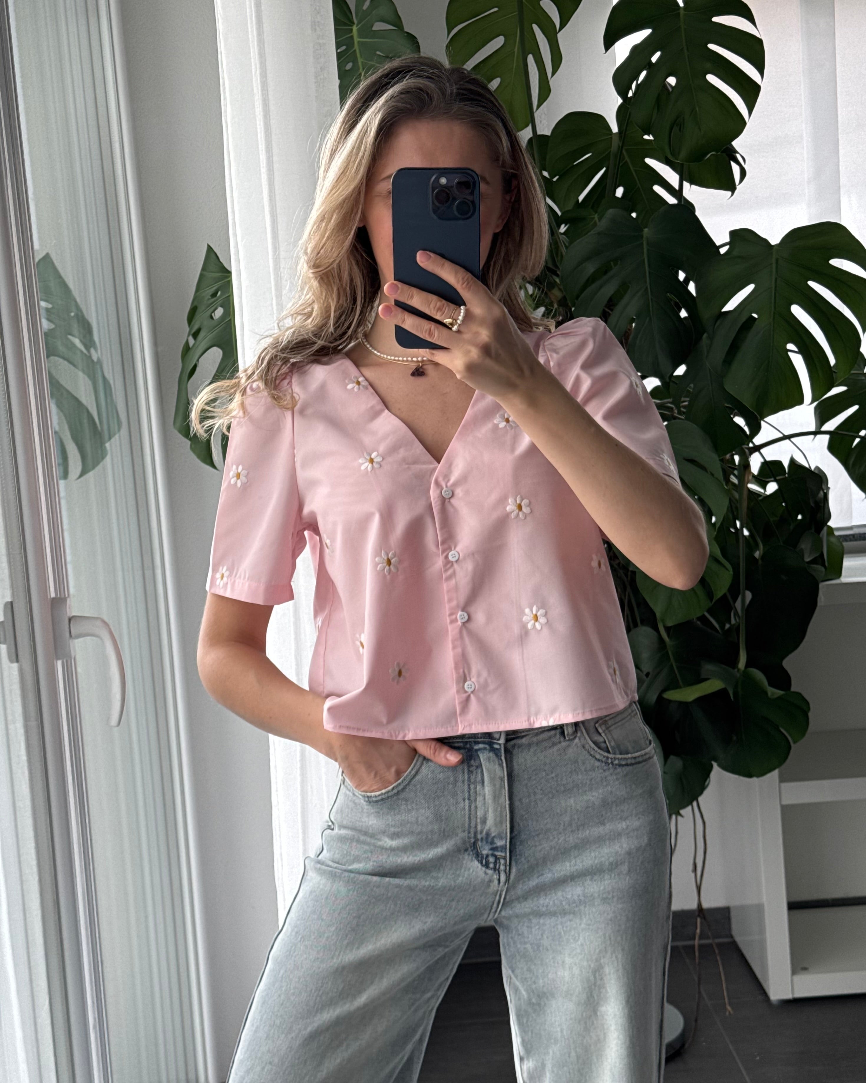 Bluse Flower Kiss Rosa