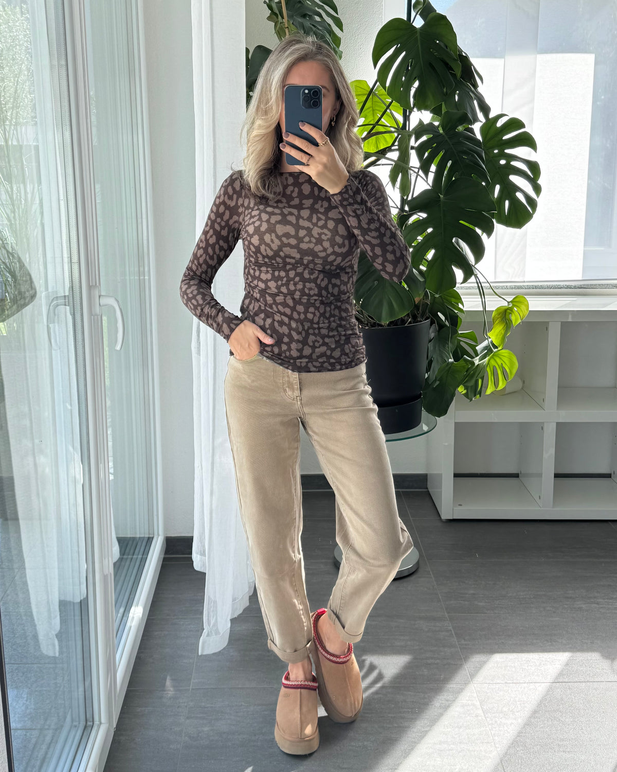 Kaschmir Longsleeve Leo Braun Premium-Qualität