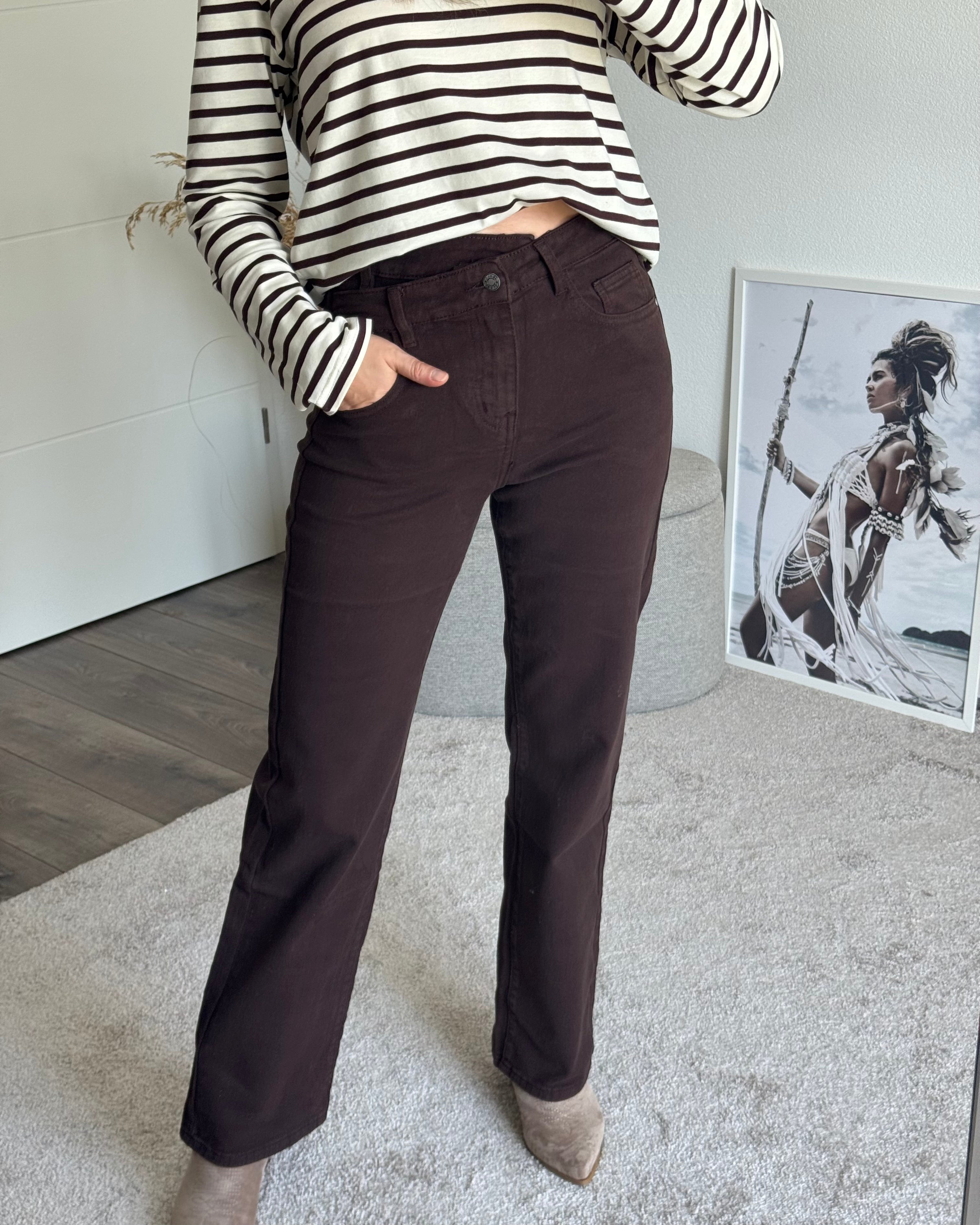 Straight Jeans Schokobraun
