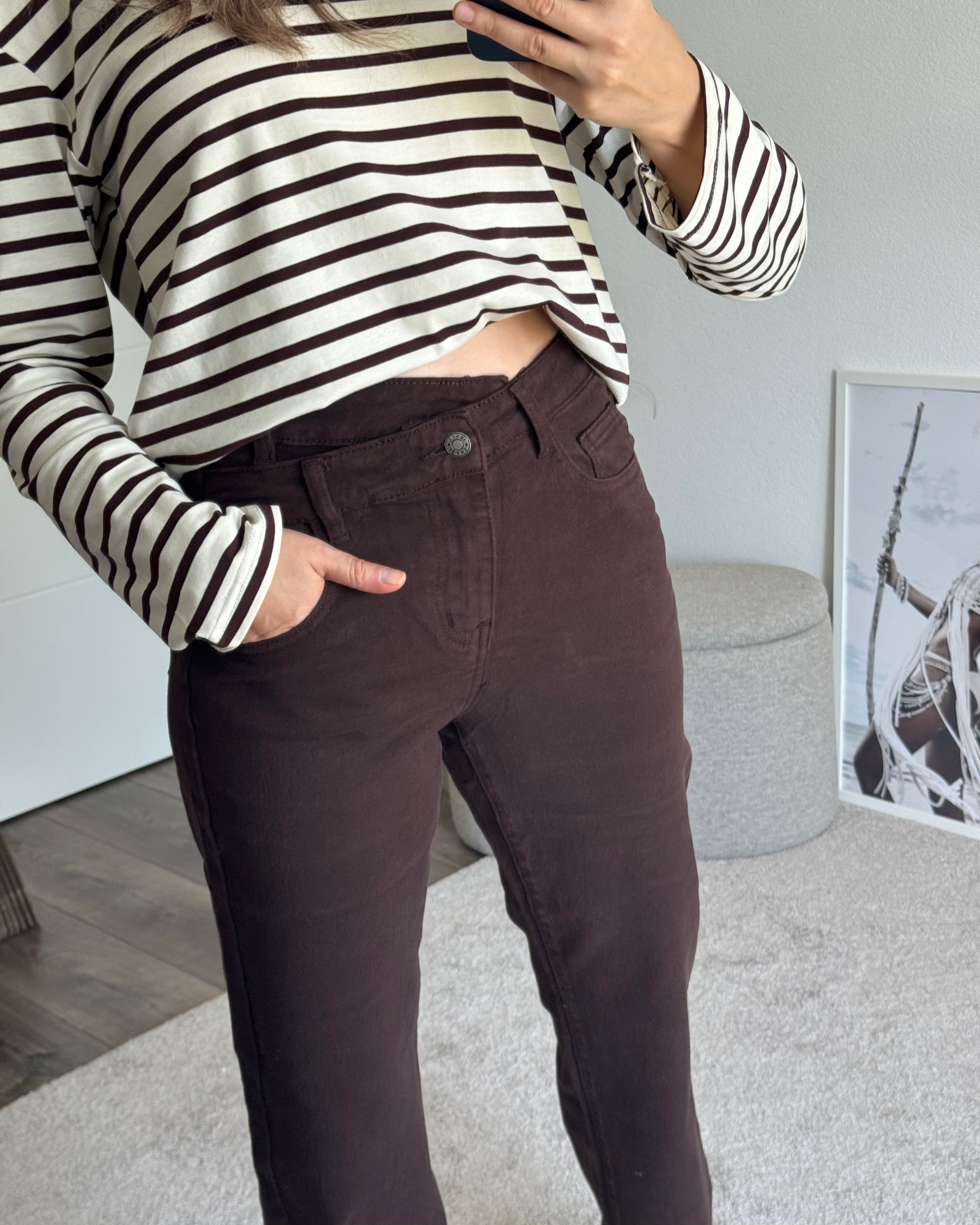 Straight Jeans Schokobraun