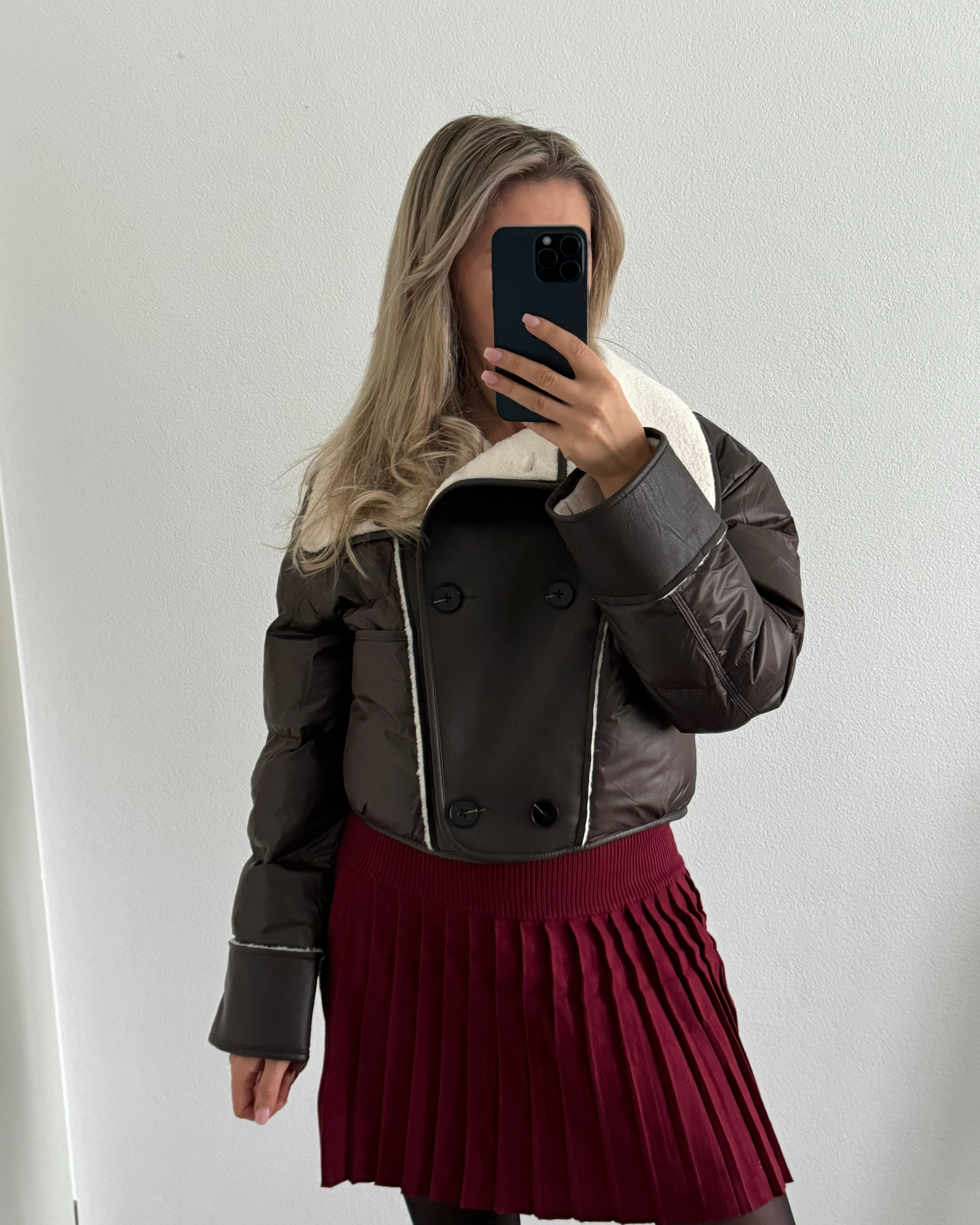 Jacke Material Collage braun