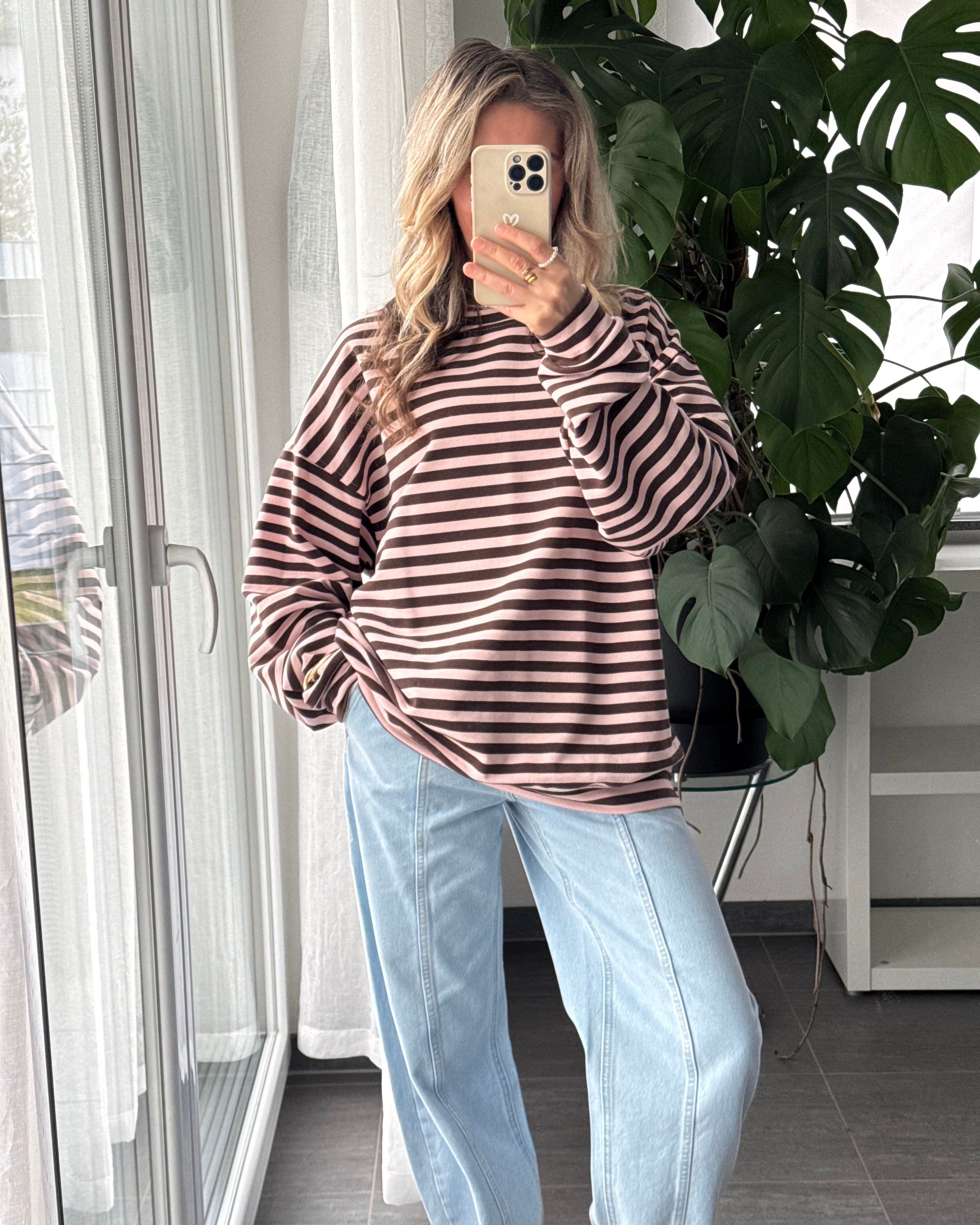 Shirt gestreift braun rosa