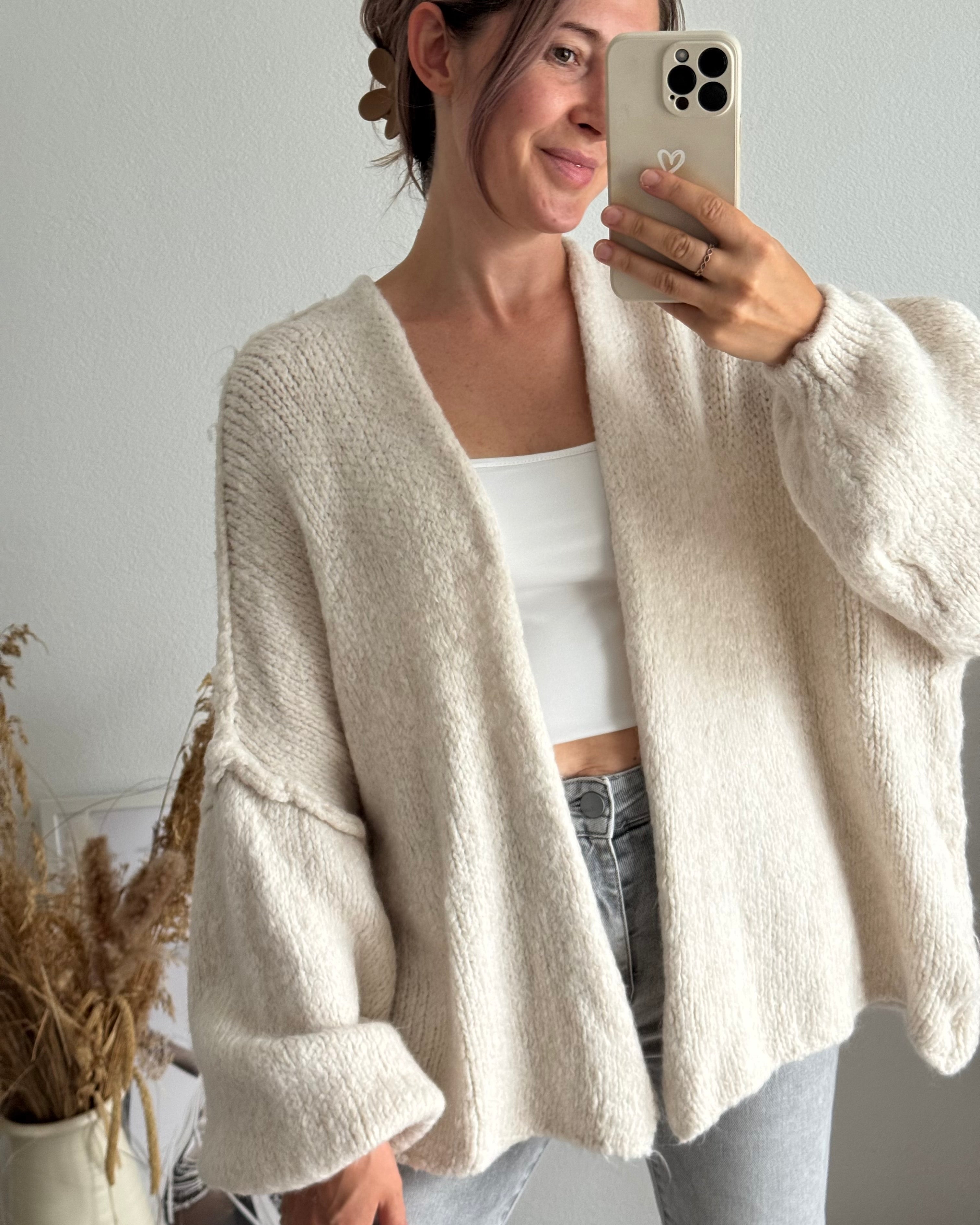 Offener Oversize Cardigan Lea BEIGE