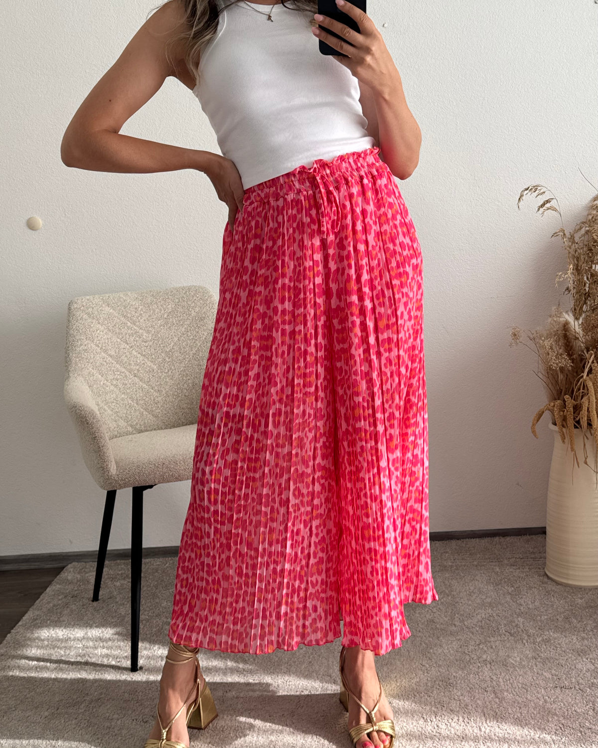 Plisseehose Leo Pink Orange