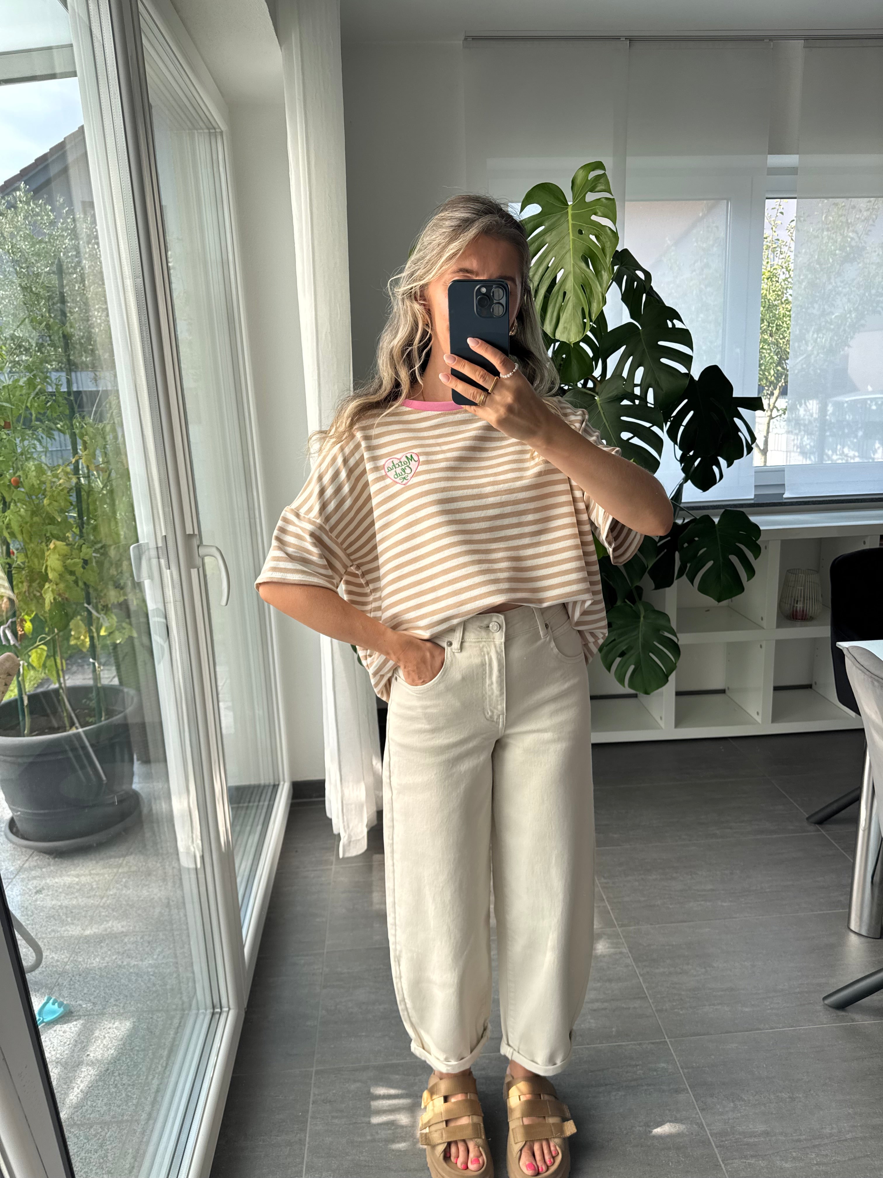 Shirt Streifenliebe Matcha Club Beige