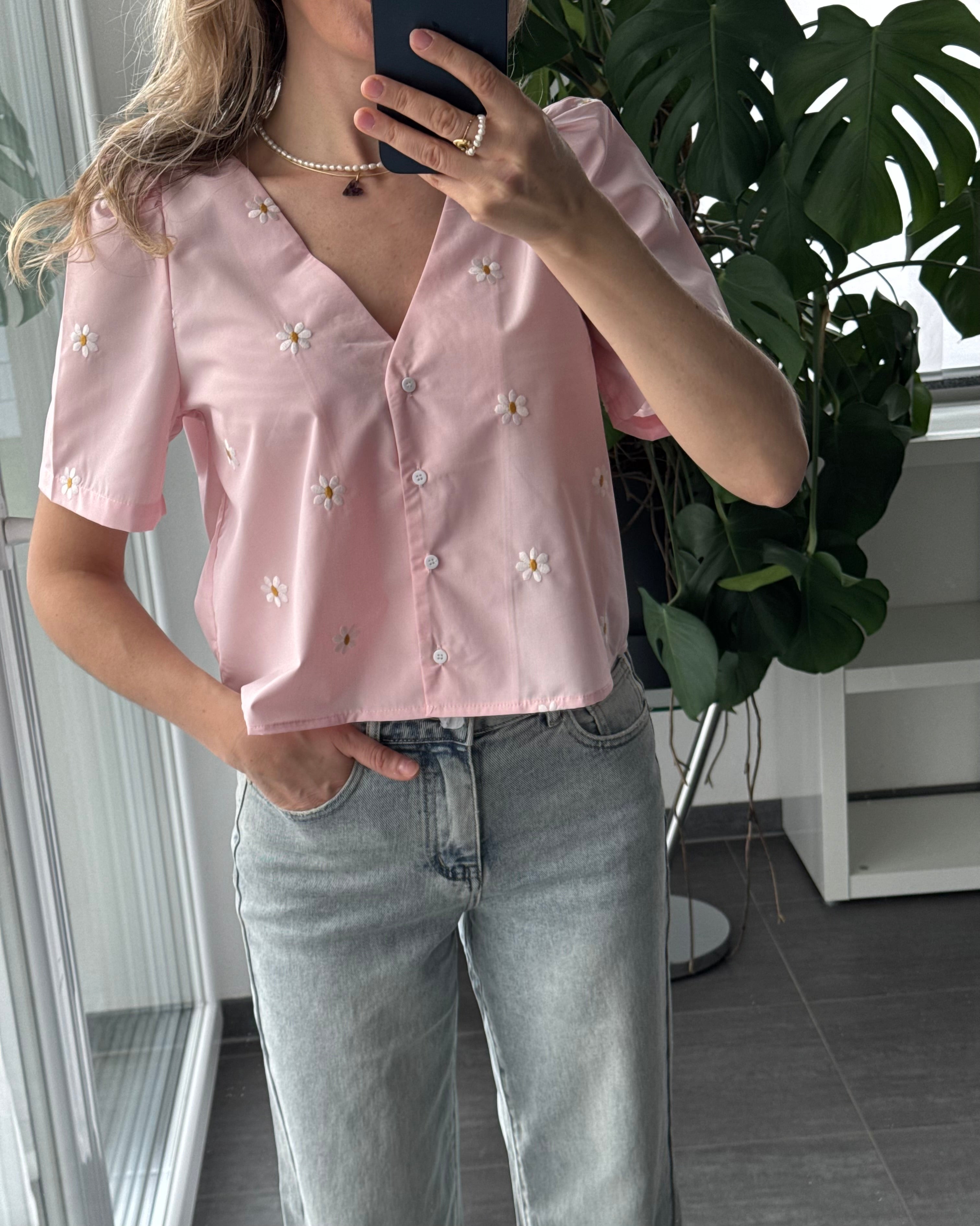 Bluse Flower Kiss Rosa