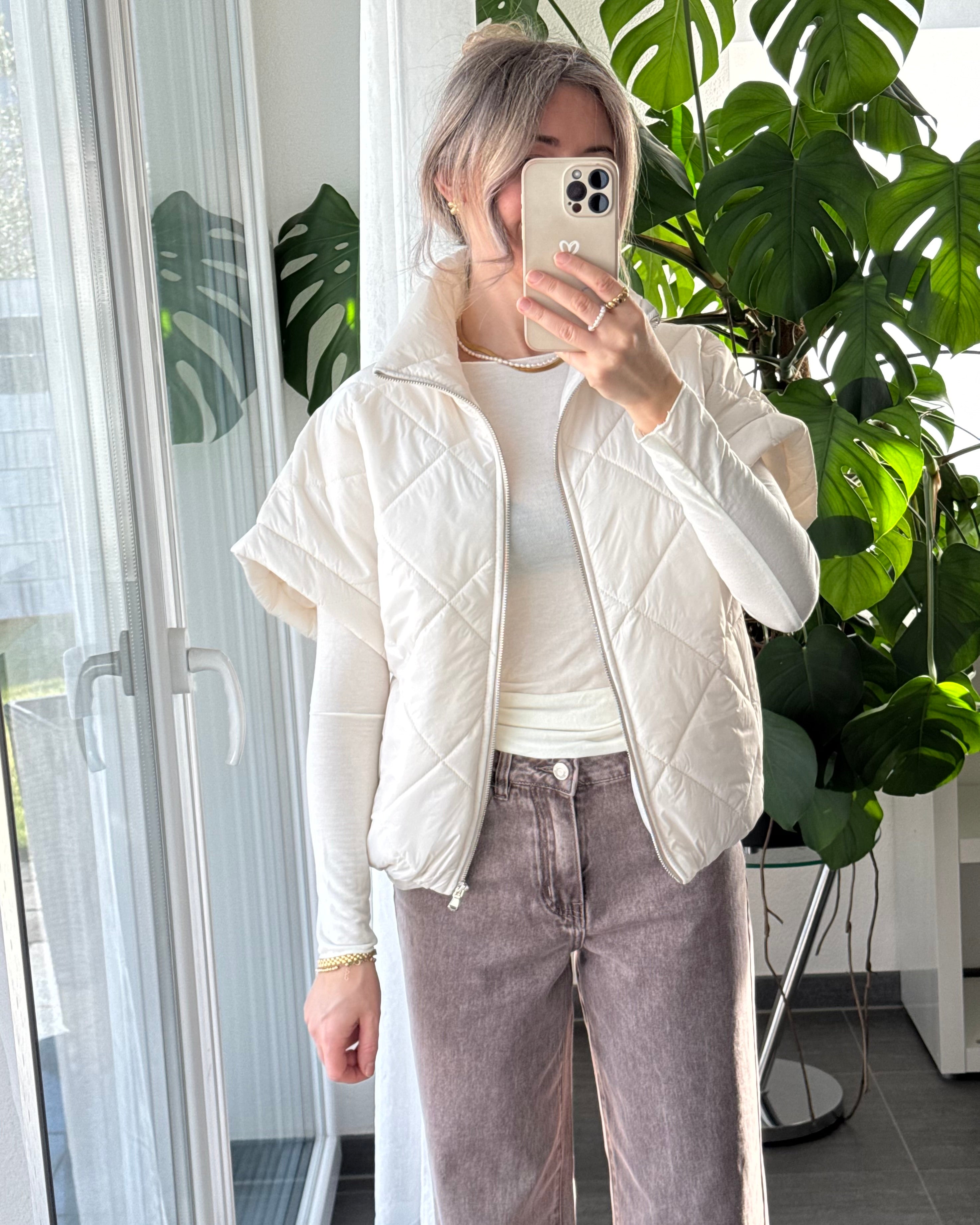 Weste gesteppt Off White