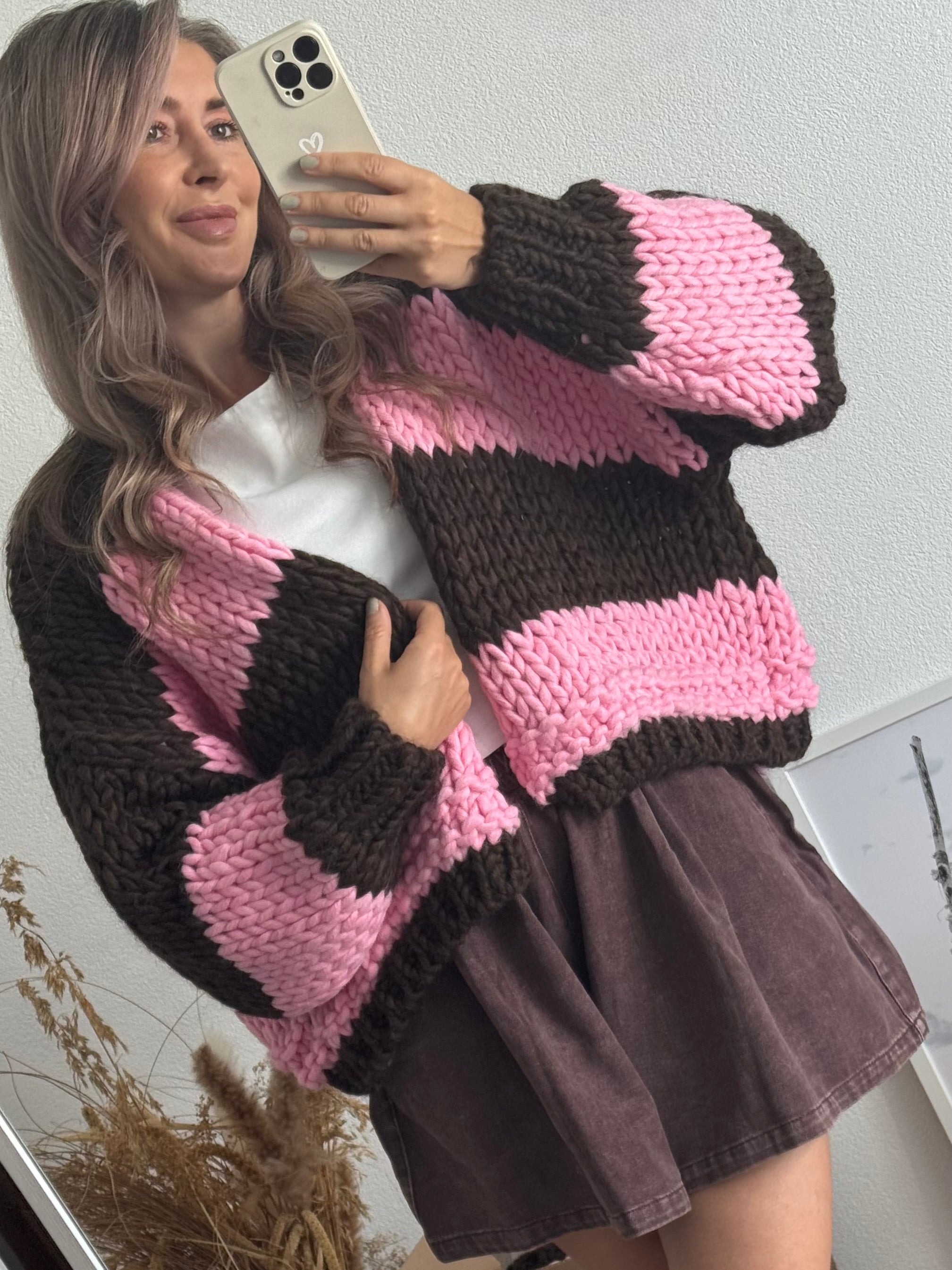 CHUNKY KNIT CARDIGAN BRAUN